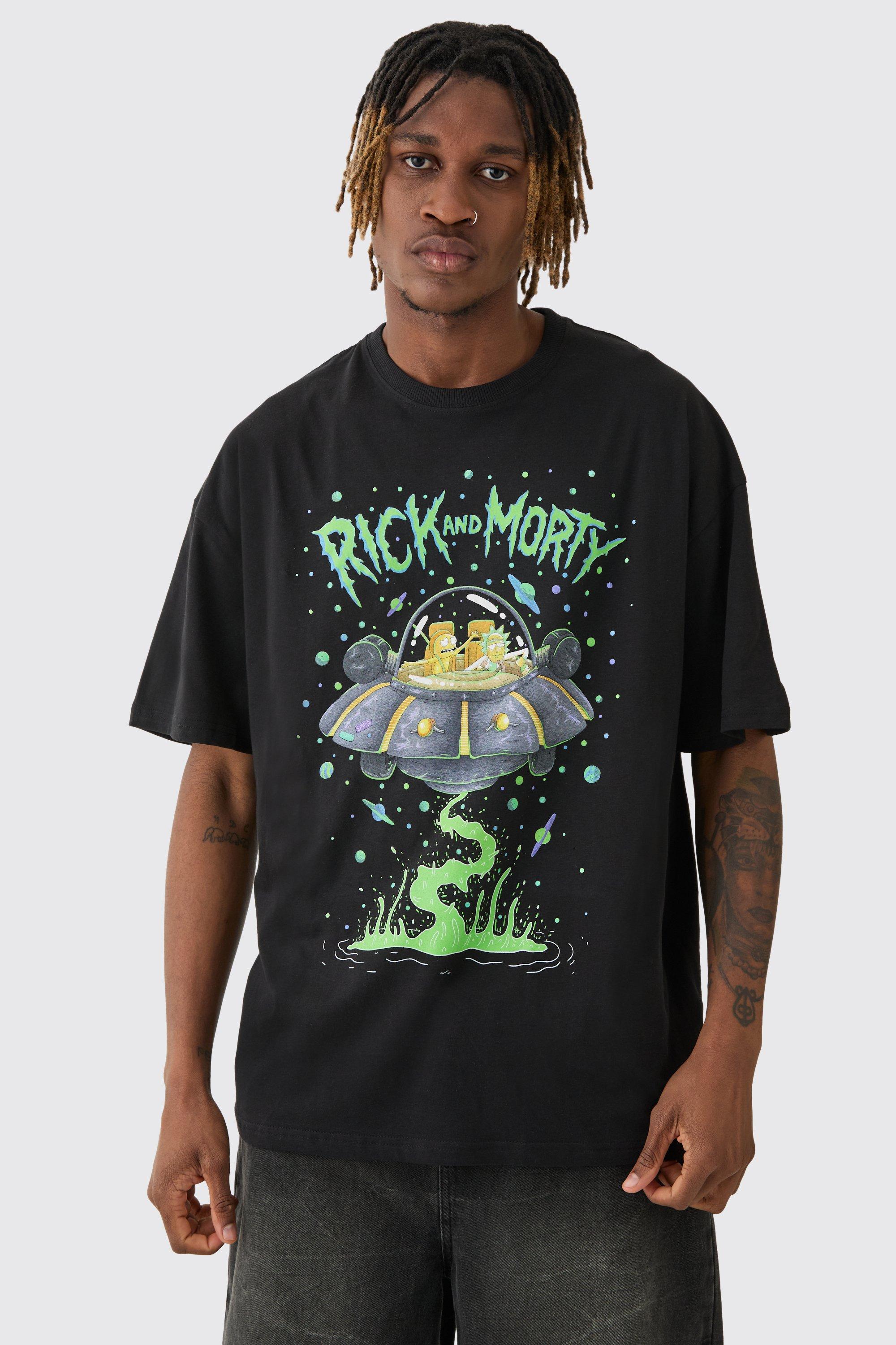 Mens Tall Rick And Morty License T-shirt In Black, Black