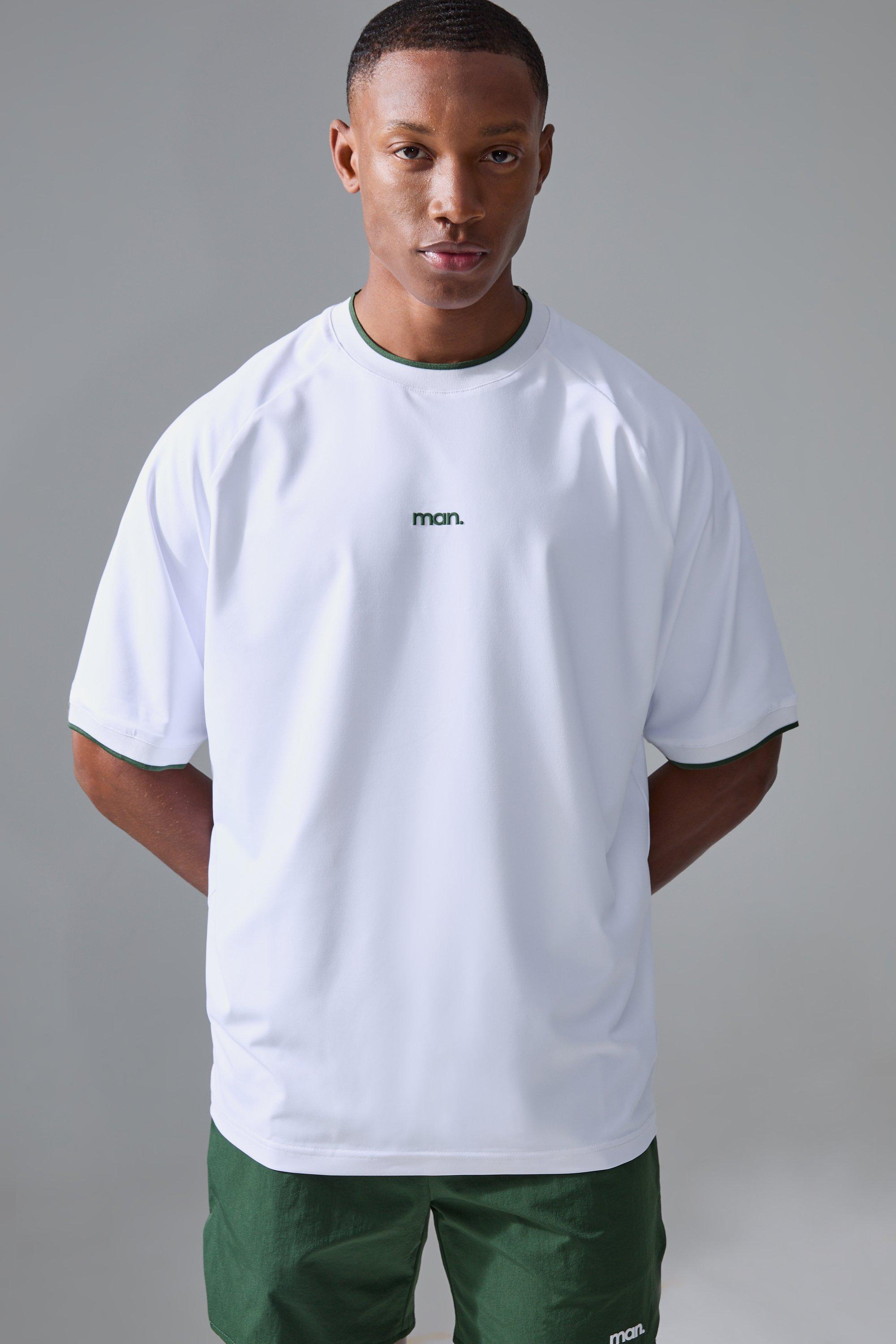 T-shirt Man Sport oversize per alta performance, Bianco