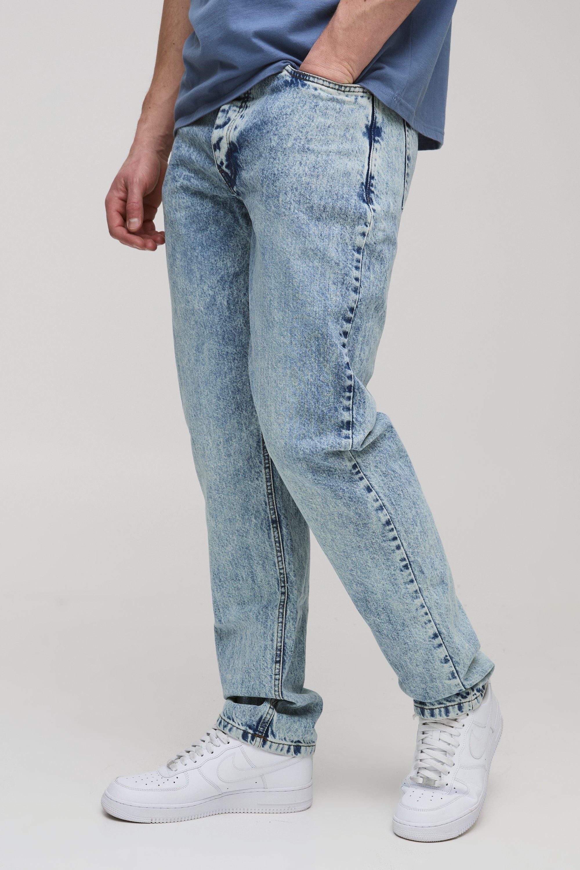 Jeans dritti Tall in denim rigido, Azzurro