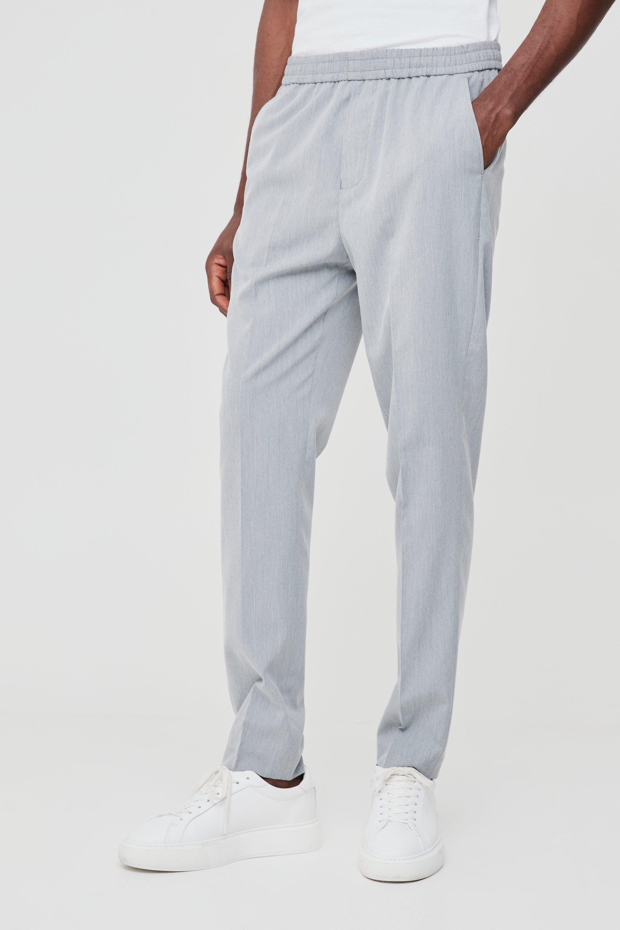 Pantaloni tuta sartoriali Slim Fit con vita elasticizzata, Grigio