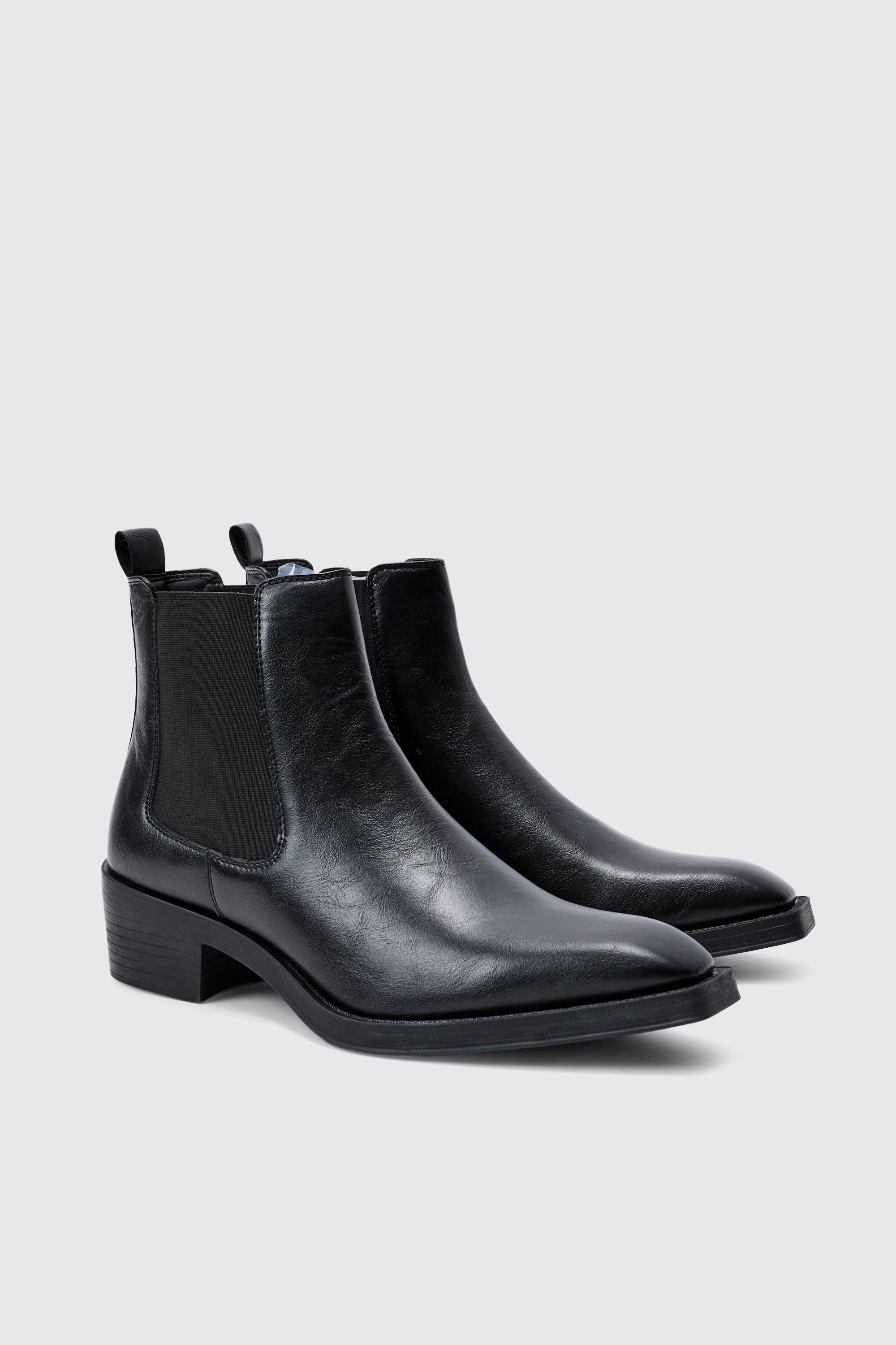 Boohoo Western Chelsea Boots, Black