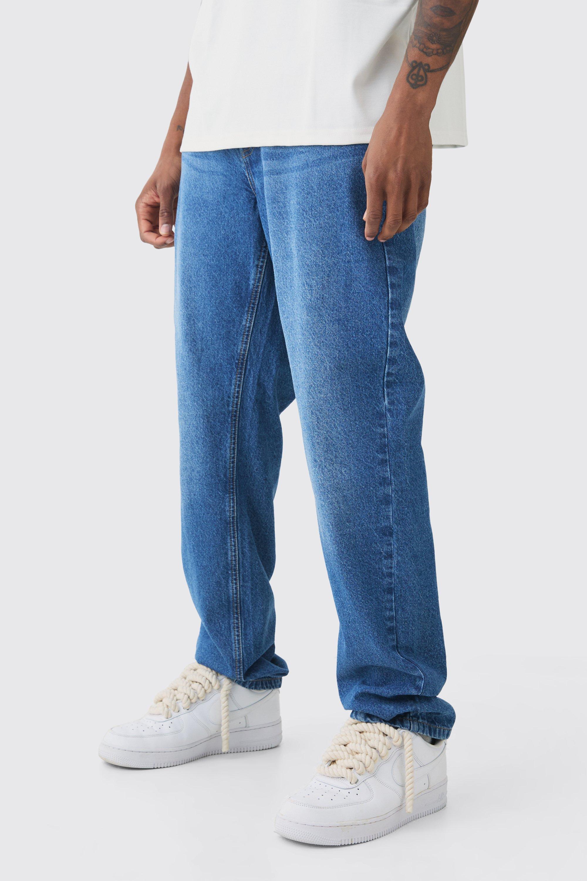 Mens Blue Tall Slim Rigid Jeans, Blue
