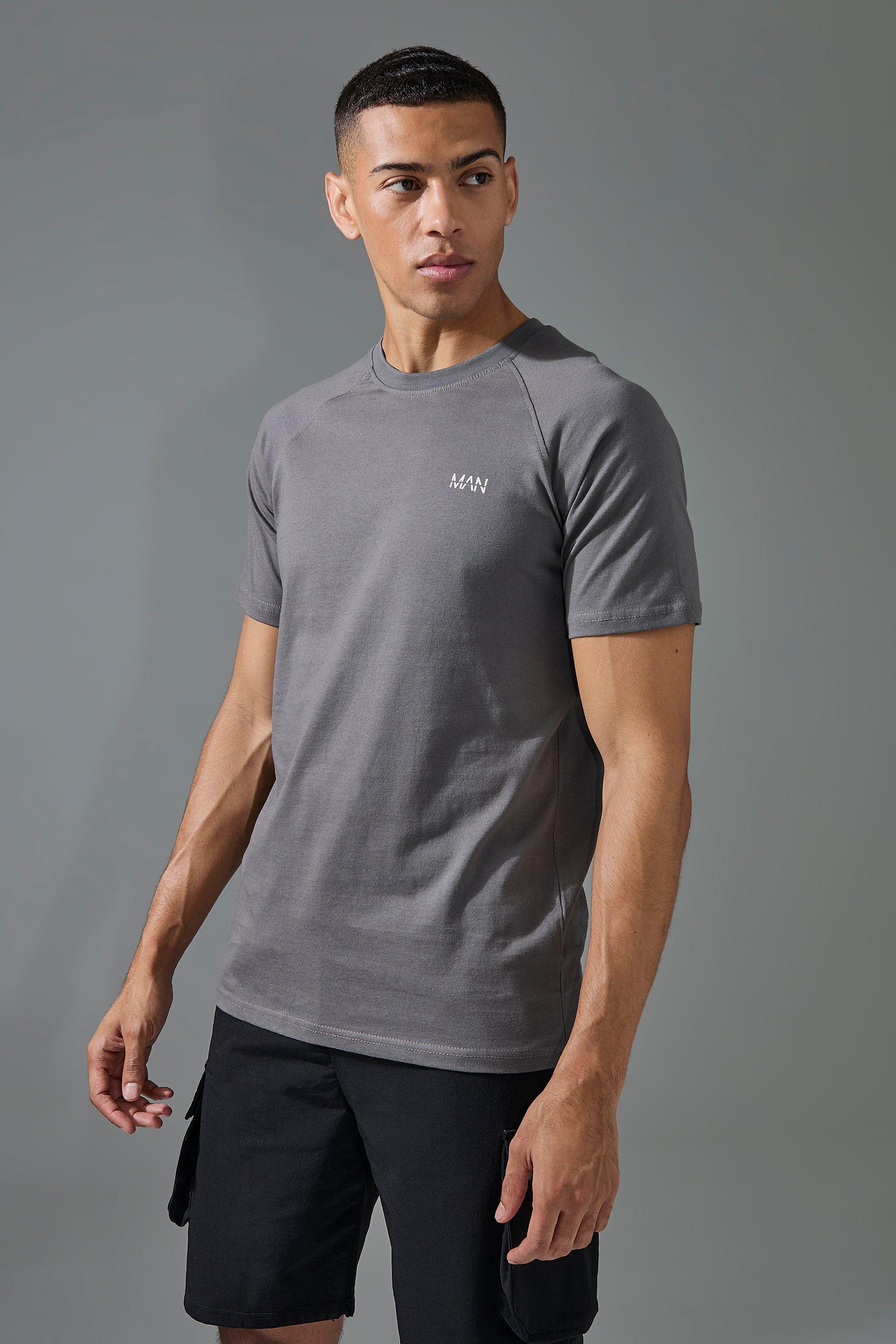 T-shirt Man Active Gym con maniche raglan, Grigio