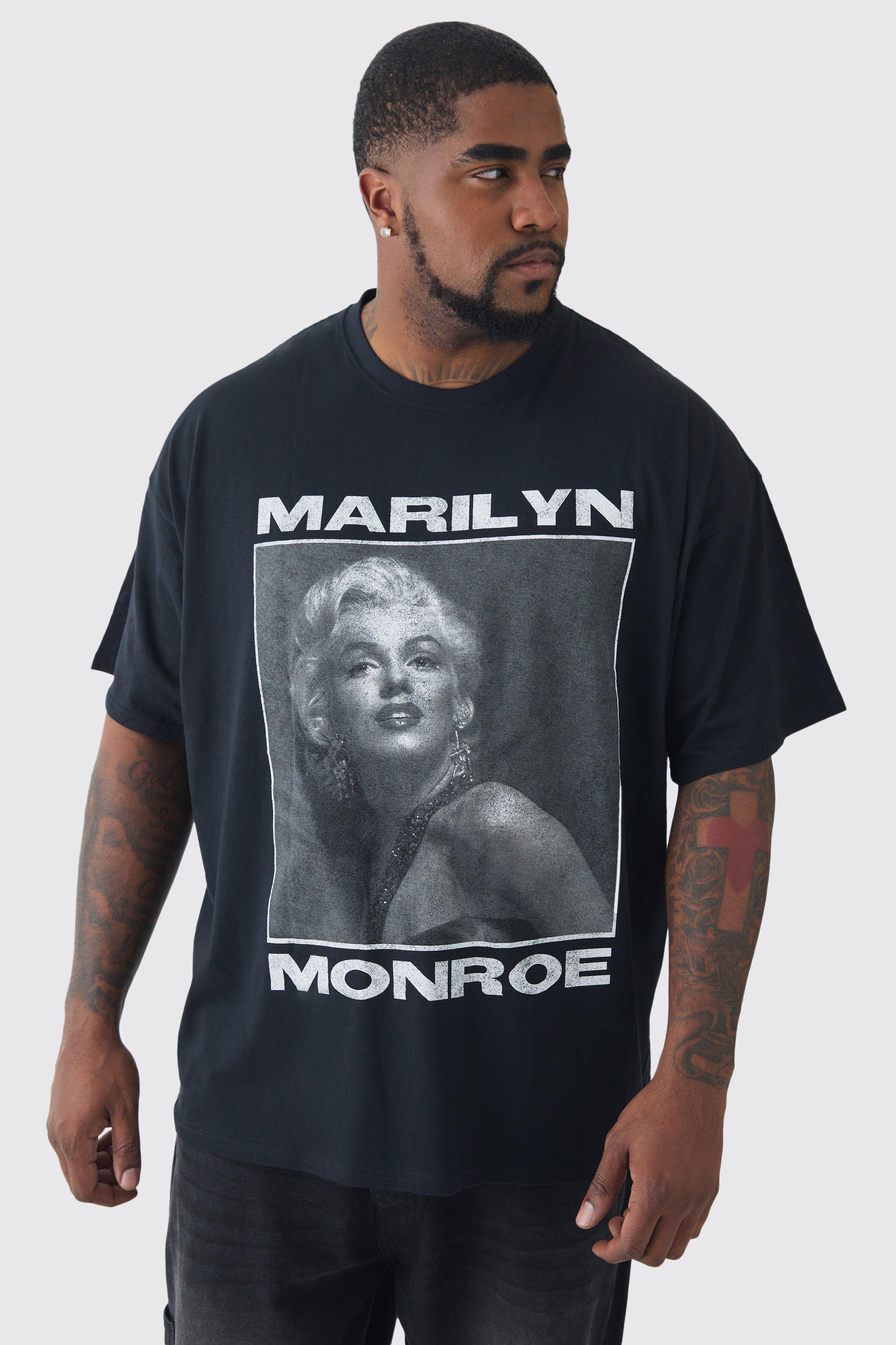 Mens Black Plus Marilyn License Graphic T-shirt, Black