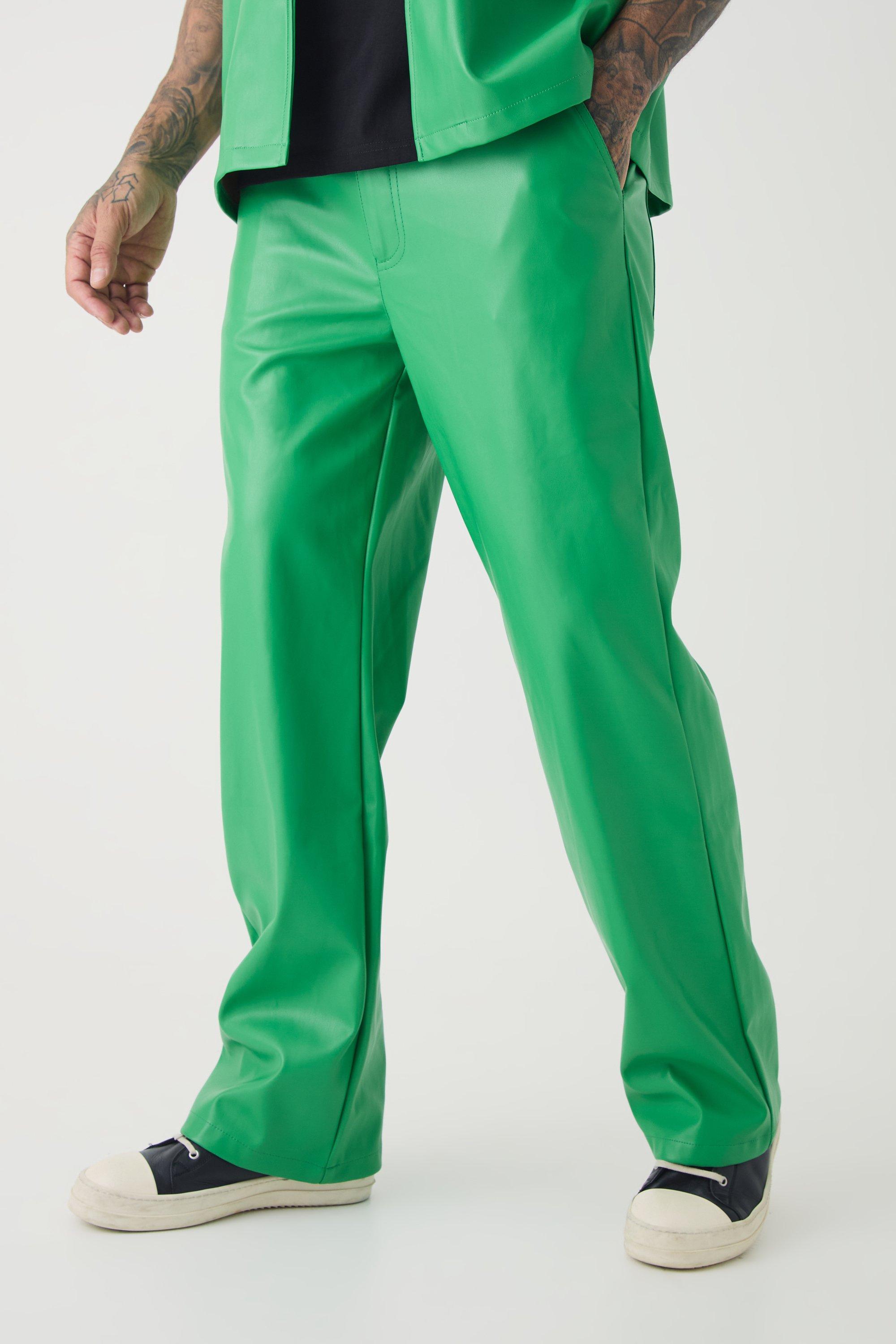 Pantaloni rilassati Tall in PU, Verde