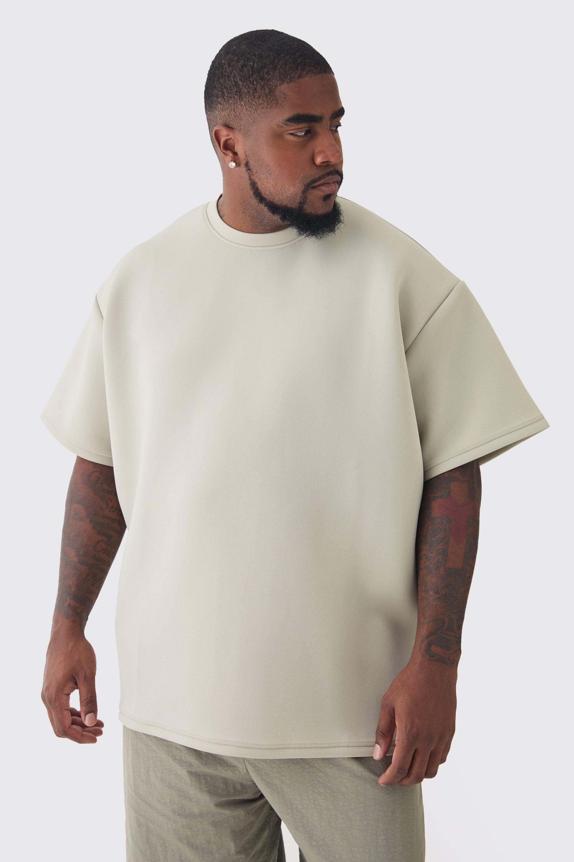 T-shirt Plus Size oversize in Scuba, Beige