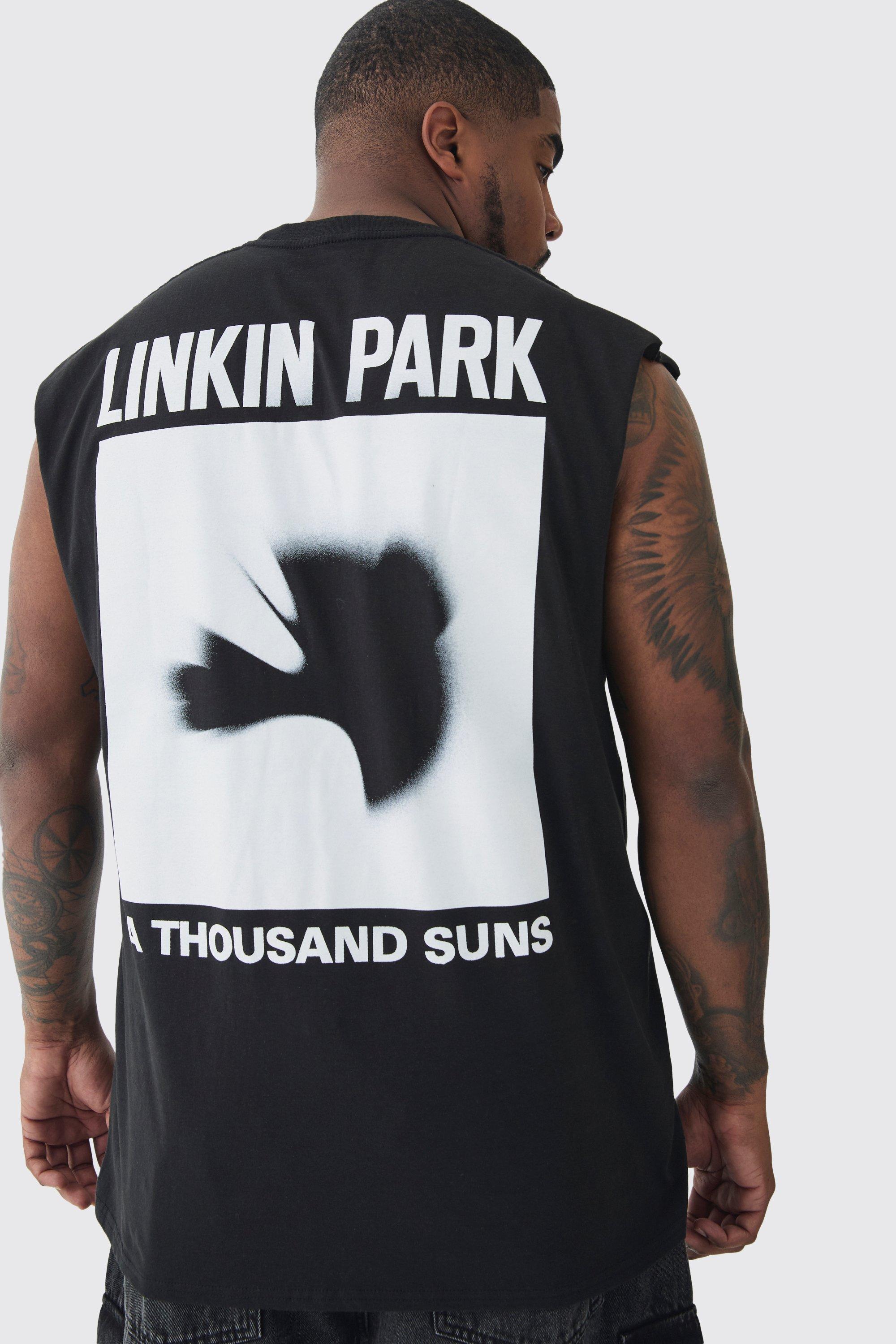 Mens Black Plus Linkin Park License vest Top, Black