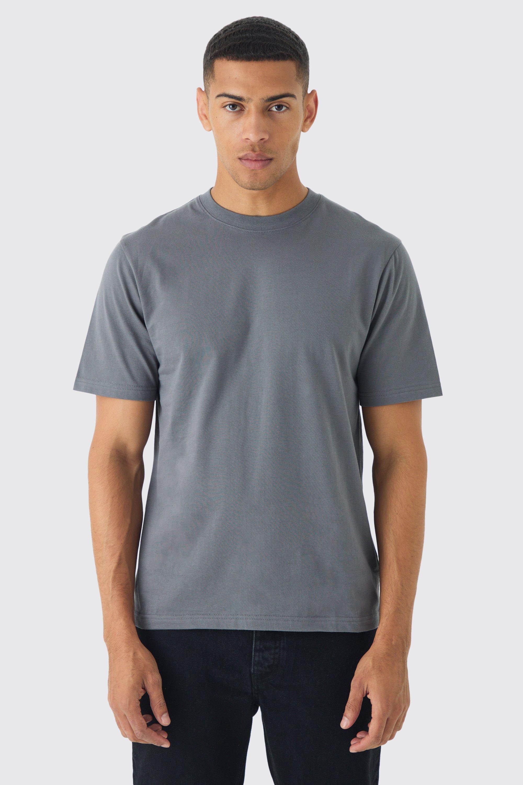 T-shirt Basic a girocollo, Grigio