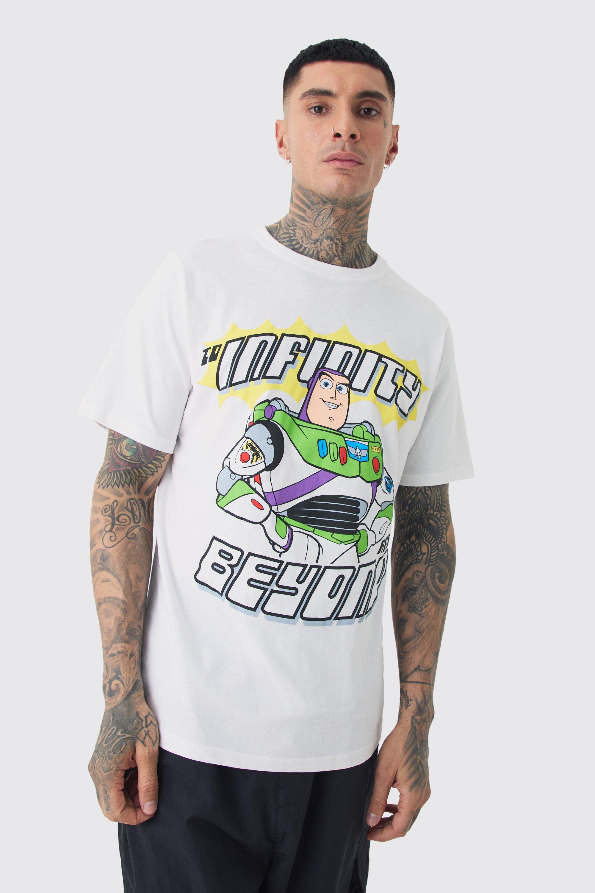 Mens Tall Buzz Lightyear Infinity Printed Licensed T-shirt In White, White