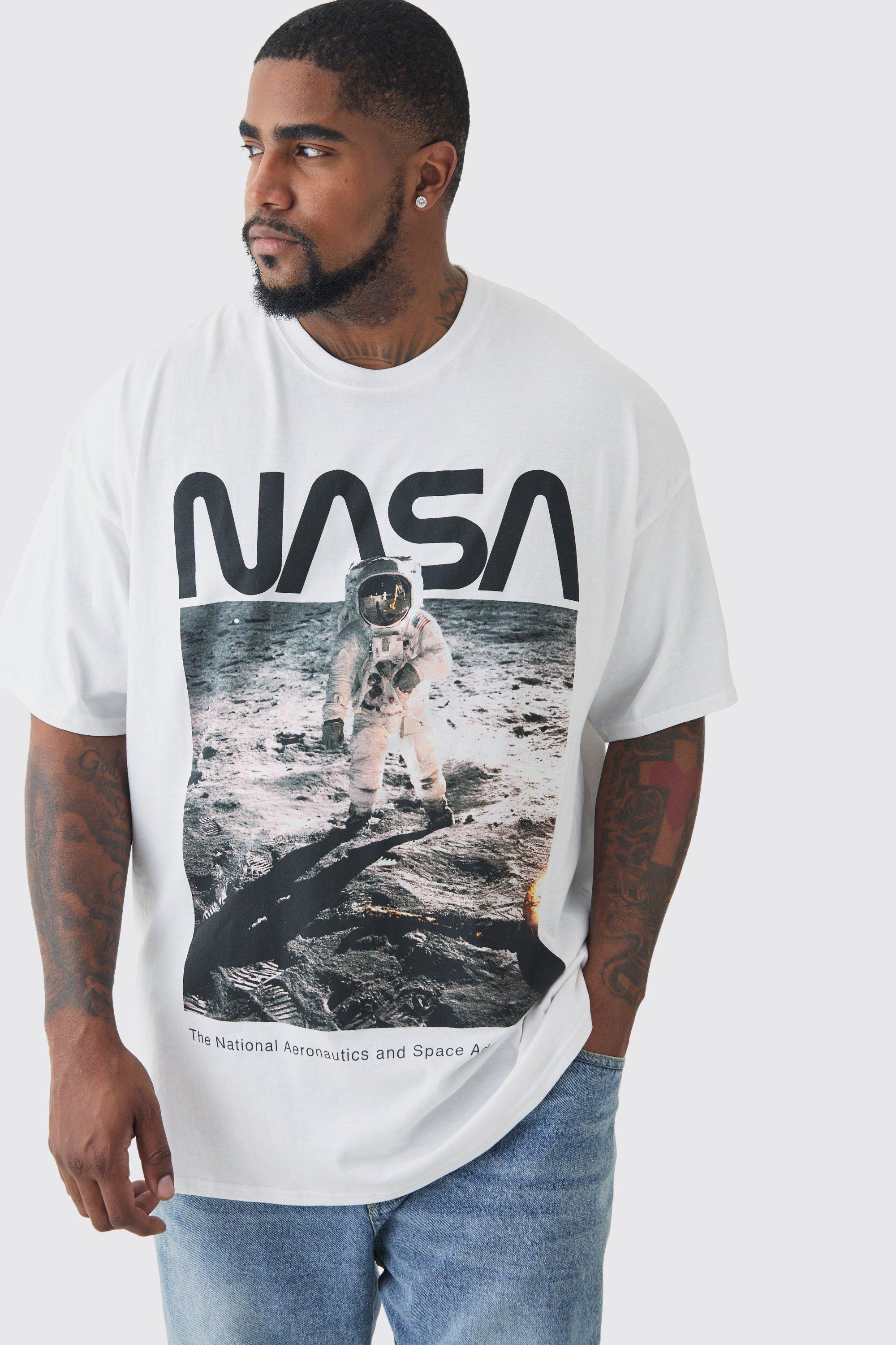 T-shirt Plus Size bianca ufficiale con stampa NASA, Bianco