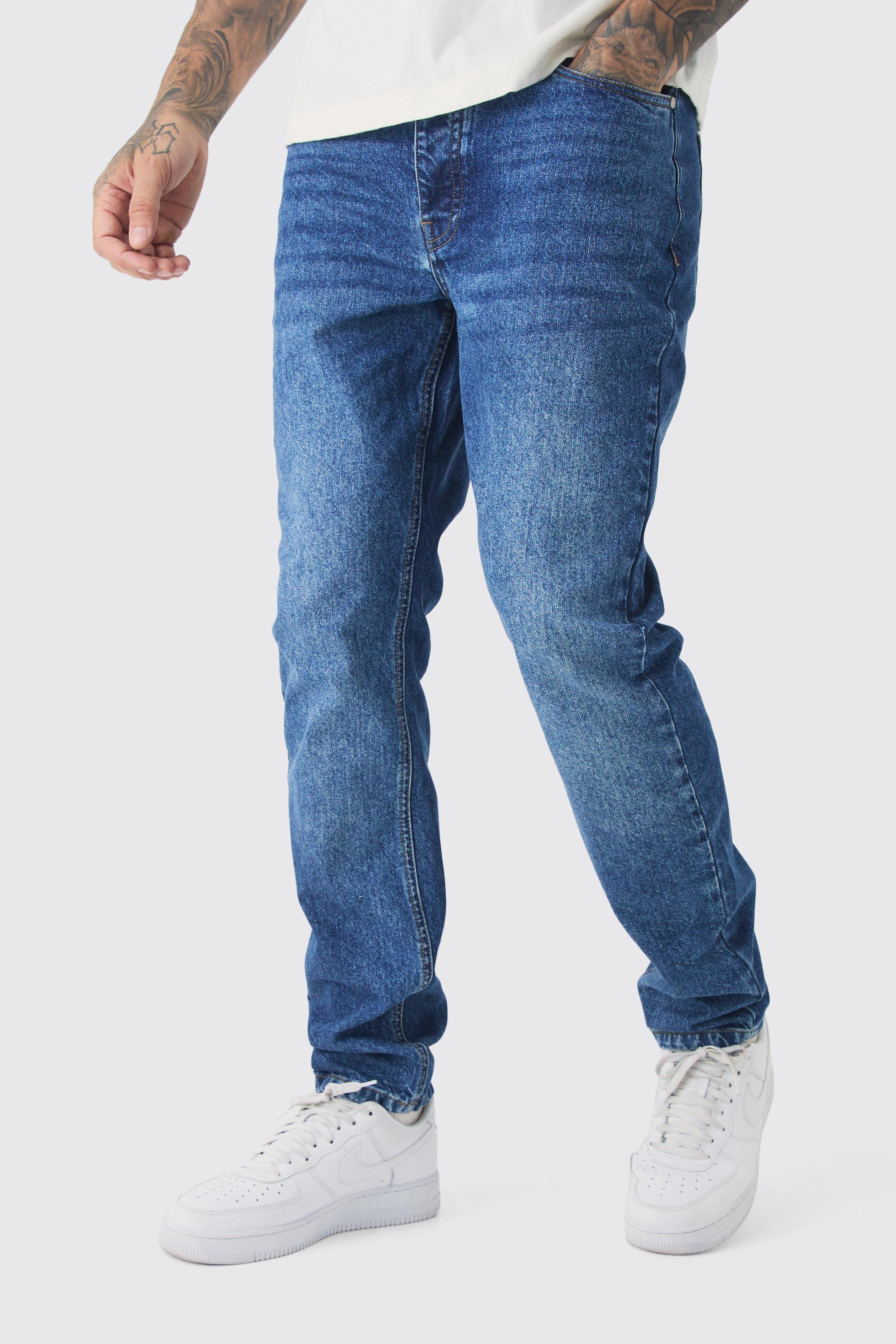 Mens Blue Tall Slim Rigid Jeans, Blue