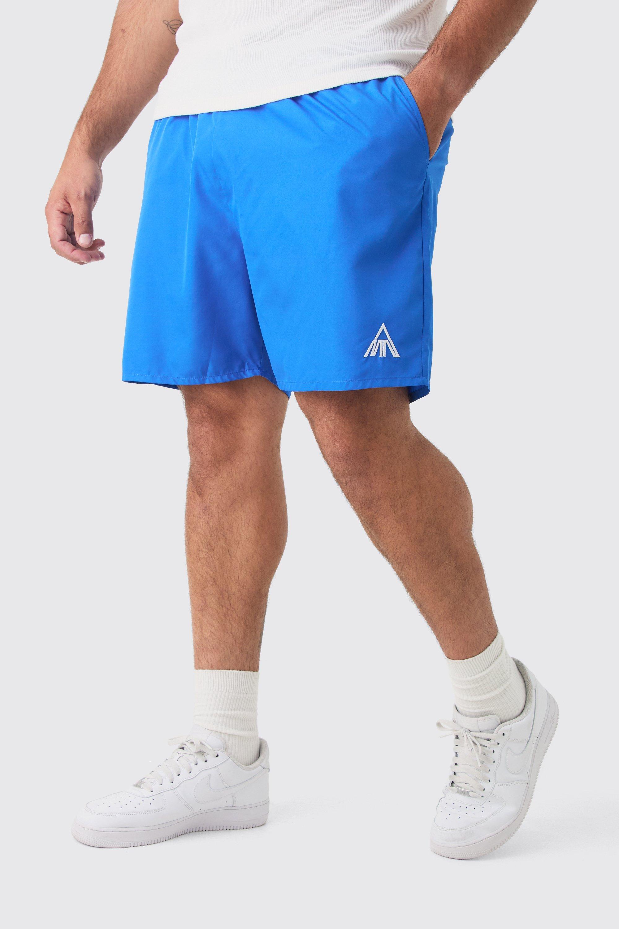 Mens Blue Plus Man Traingle Swim Short, Blue