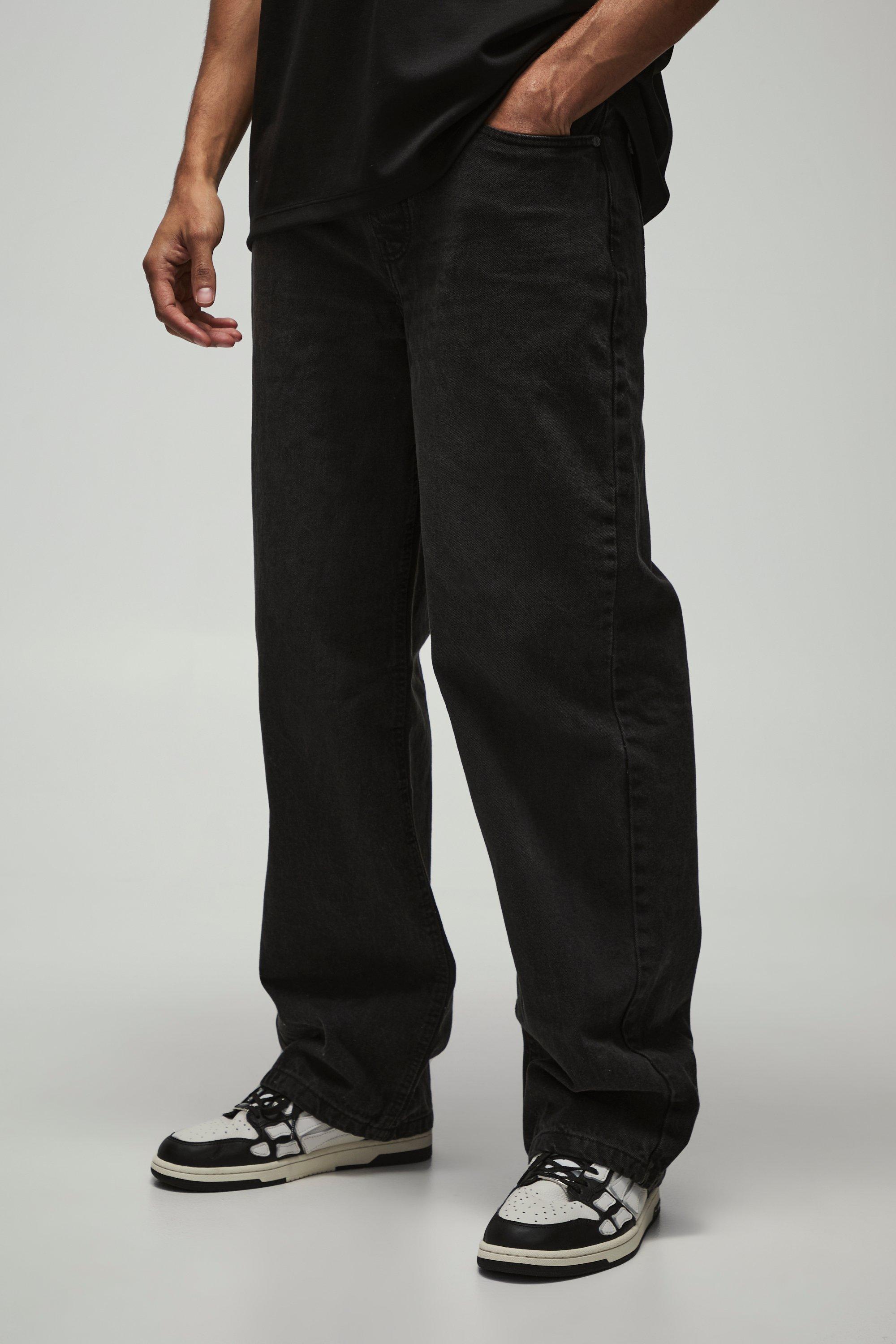 Mens Baggy Rigid Jean In Washed Black, Black