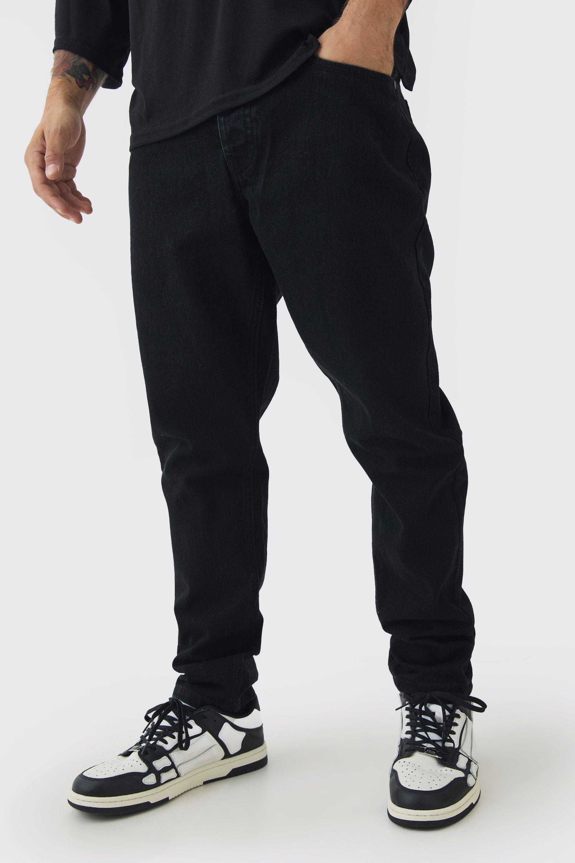 Mens Tapered Rigid Jean In True Black, Black