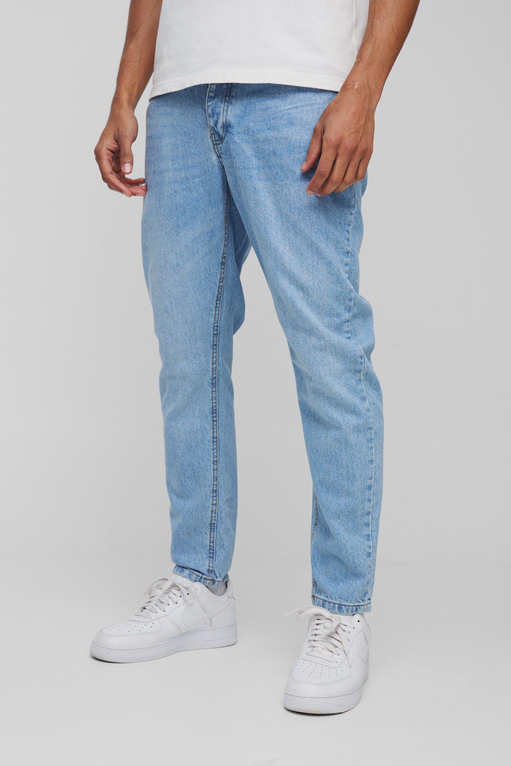 Mens Tapered Rigid Jean In Light Blue, Blue