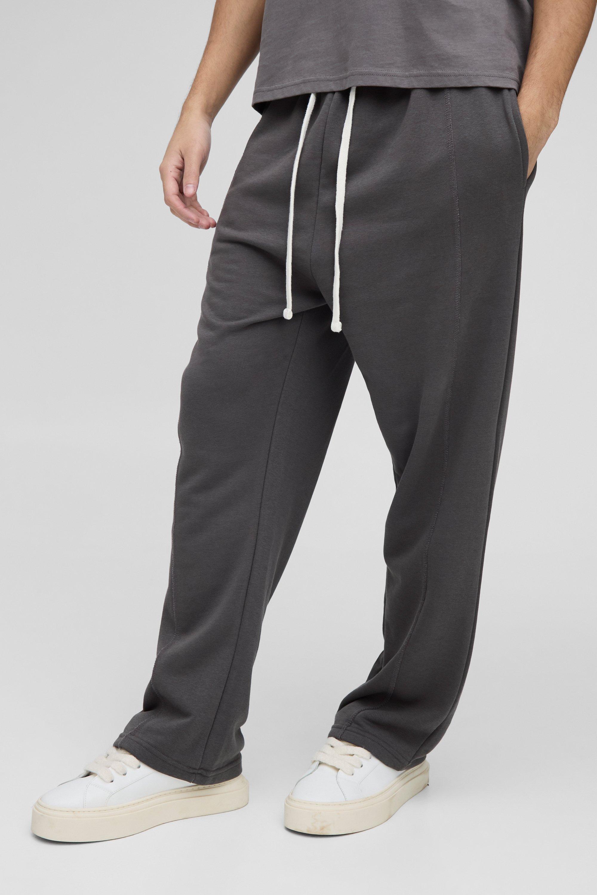 Pantaloni tuta comodi con cavallo sceso e rovescio a ricci, Grigio