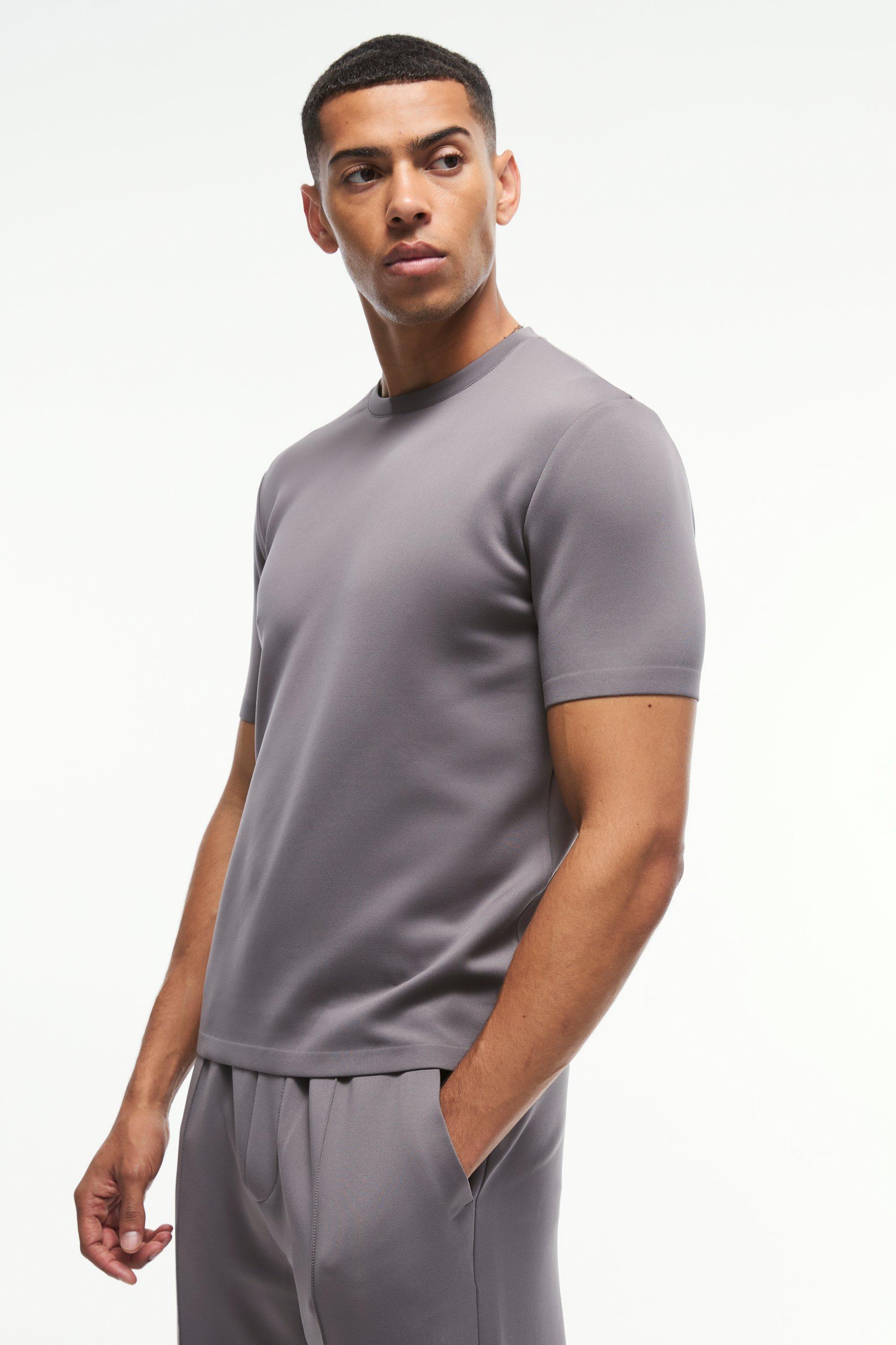 T-shirt Premium in Scuba Regular Fit, Grigio