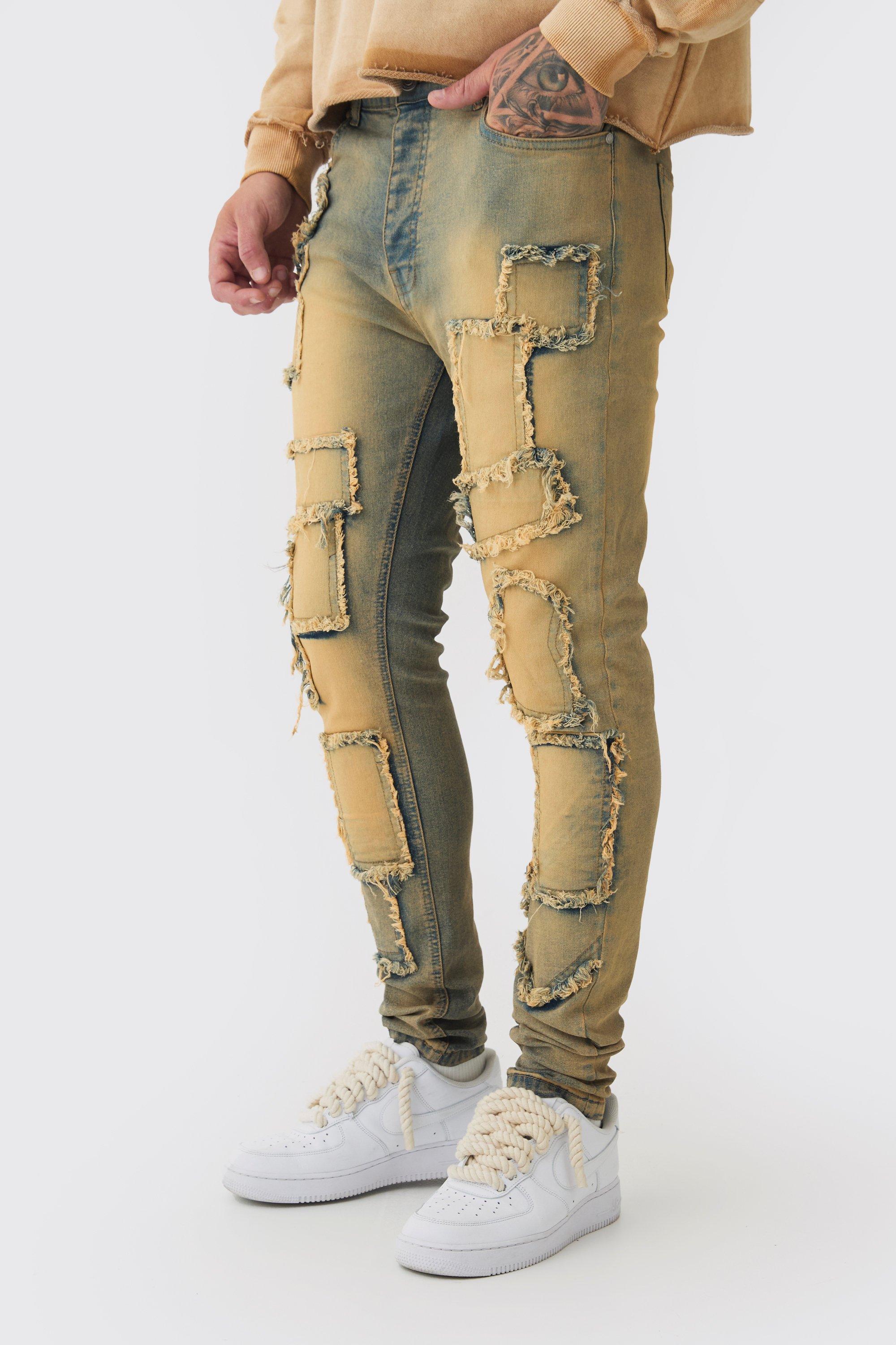 Jeans Tall Skinny Fit colorati e sfilacciati, Grigio