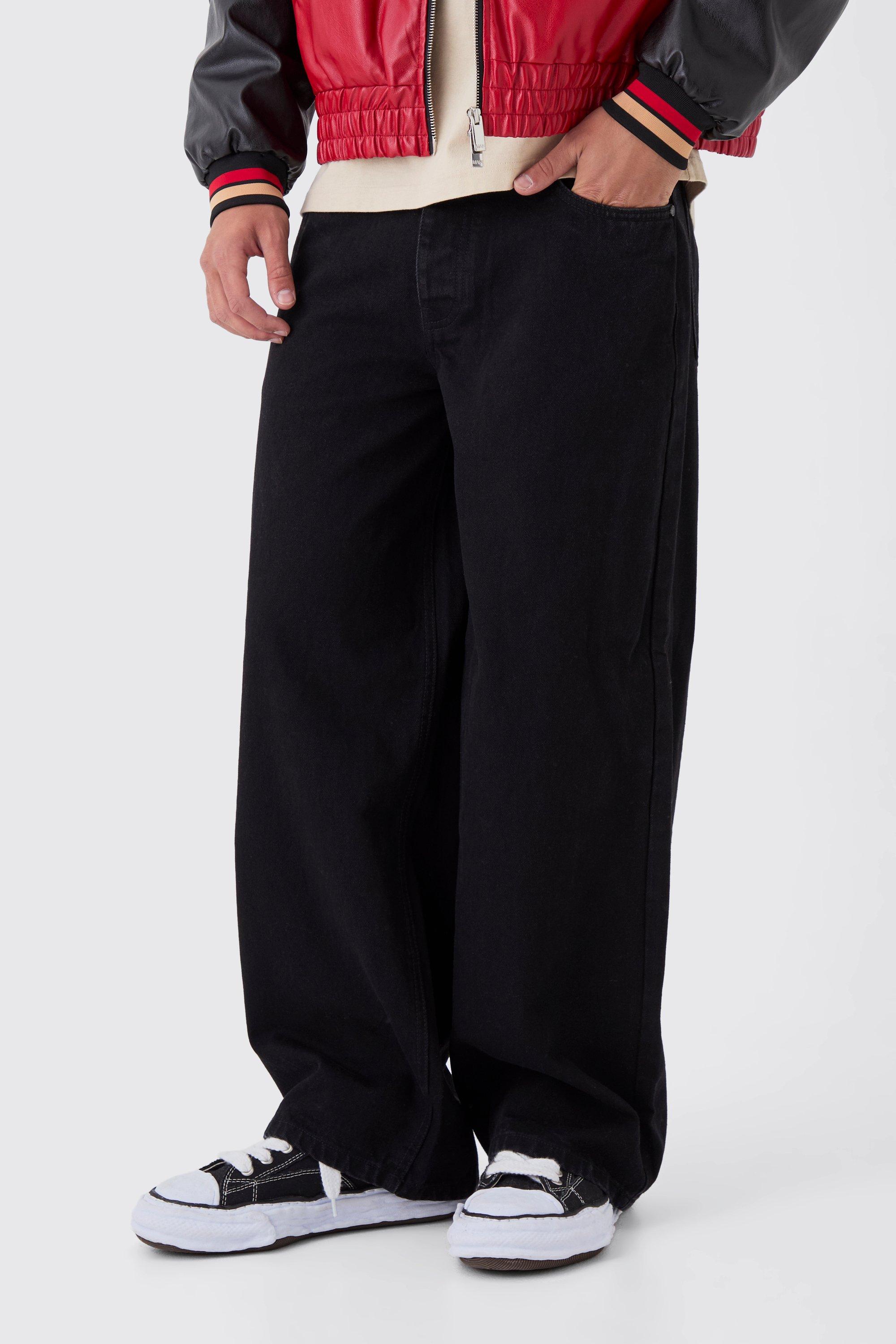 Mens Baggy Rigid Jean In True Black, Black