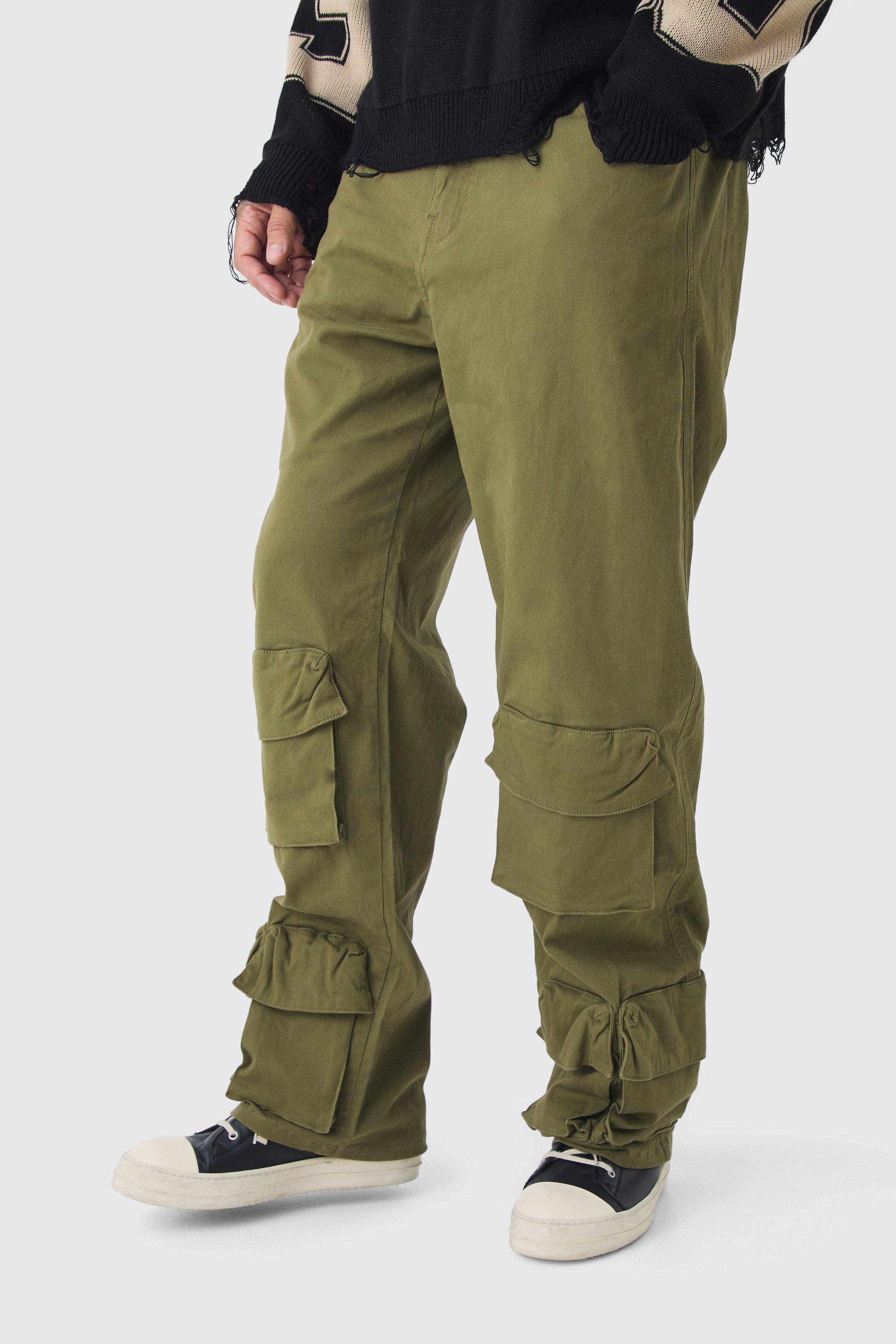 Boohoo Tall Baggy Cargo Cargo Broek, Khaki