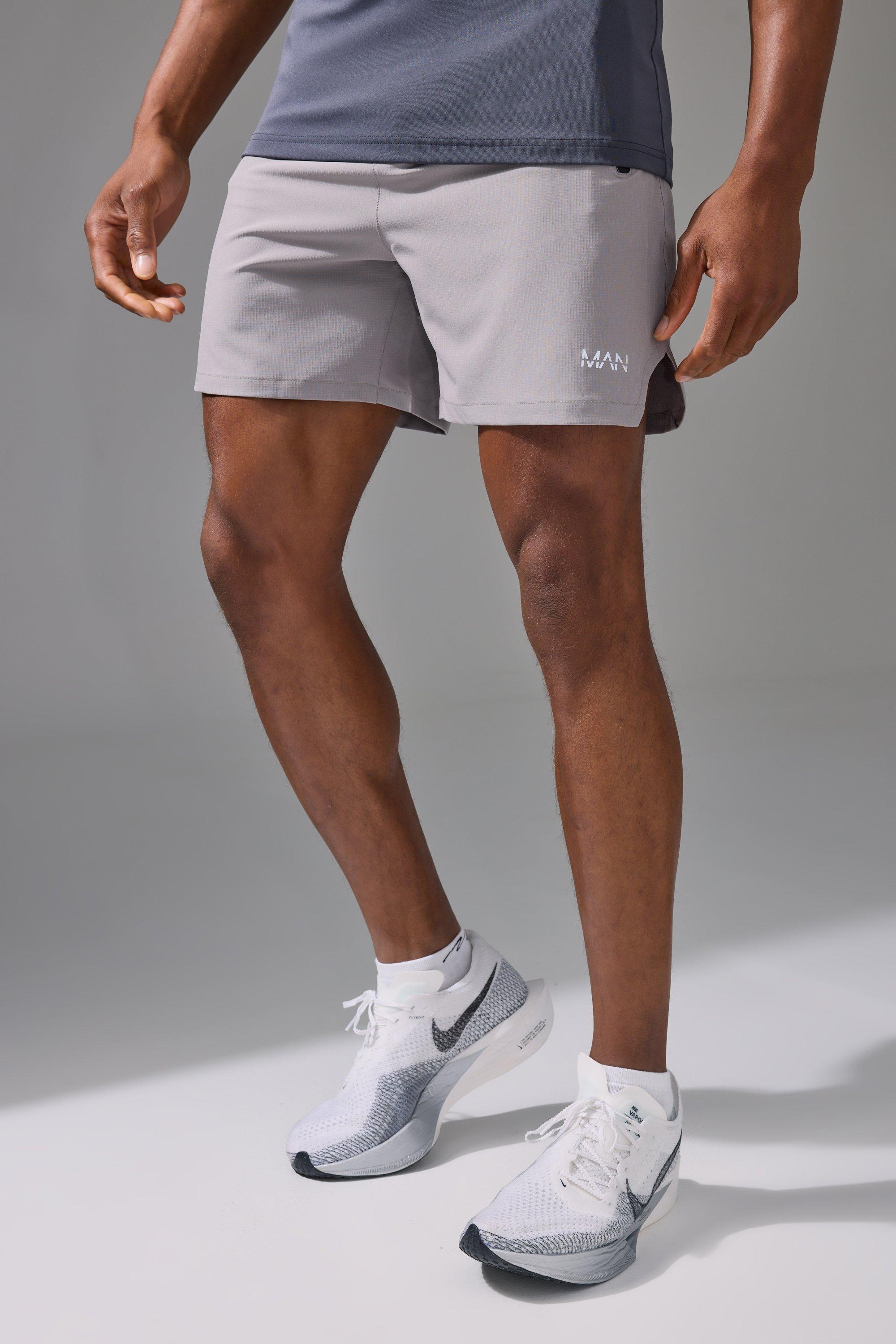 Mens Grey Man Active Stretch Ripstop Regular Fit 5inch Short, Grey