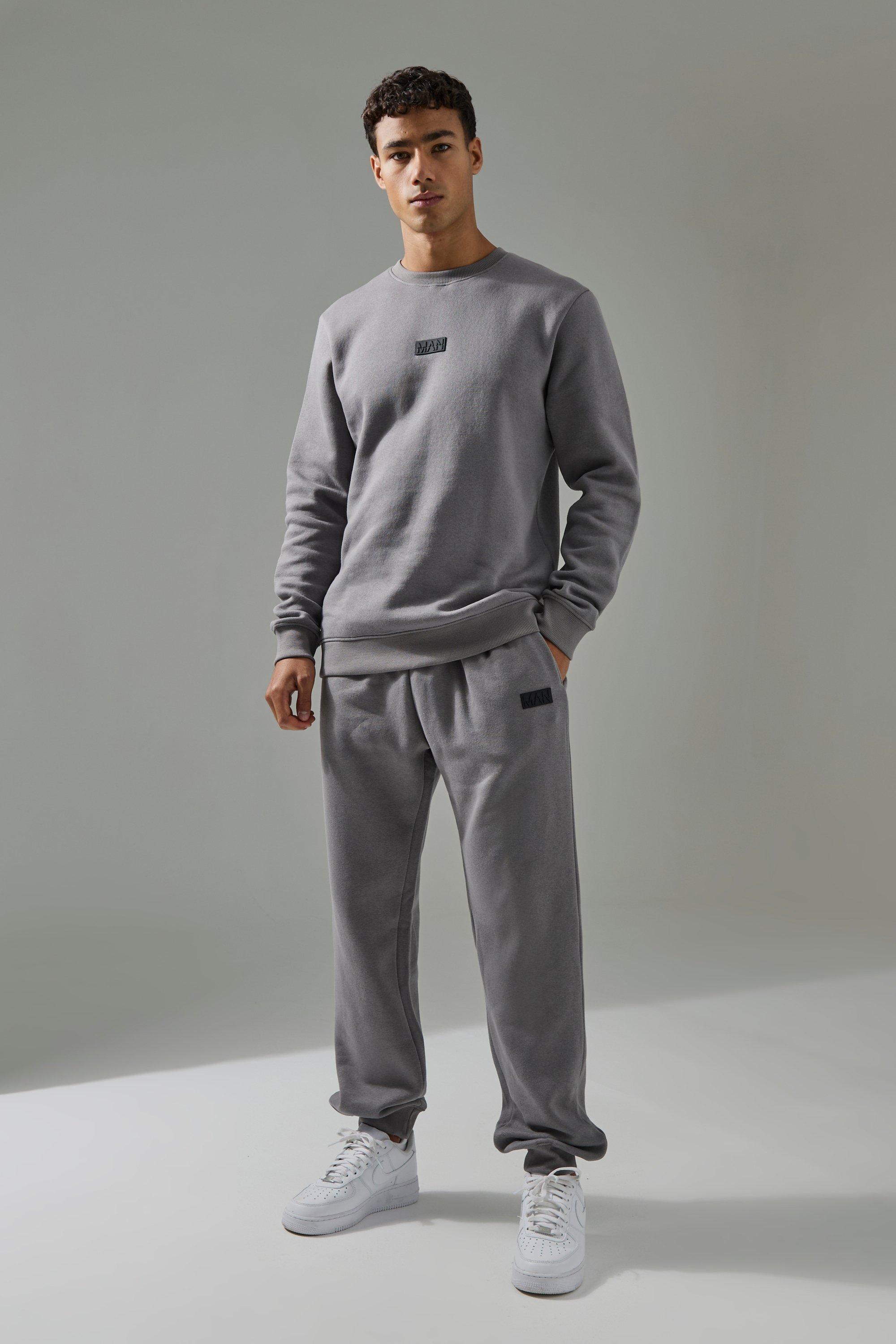 Tuta sportiva felpata Man Active & joggers, Grigio