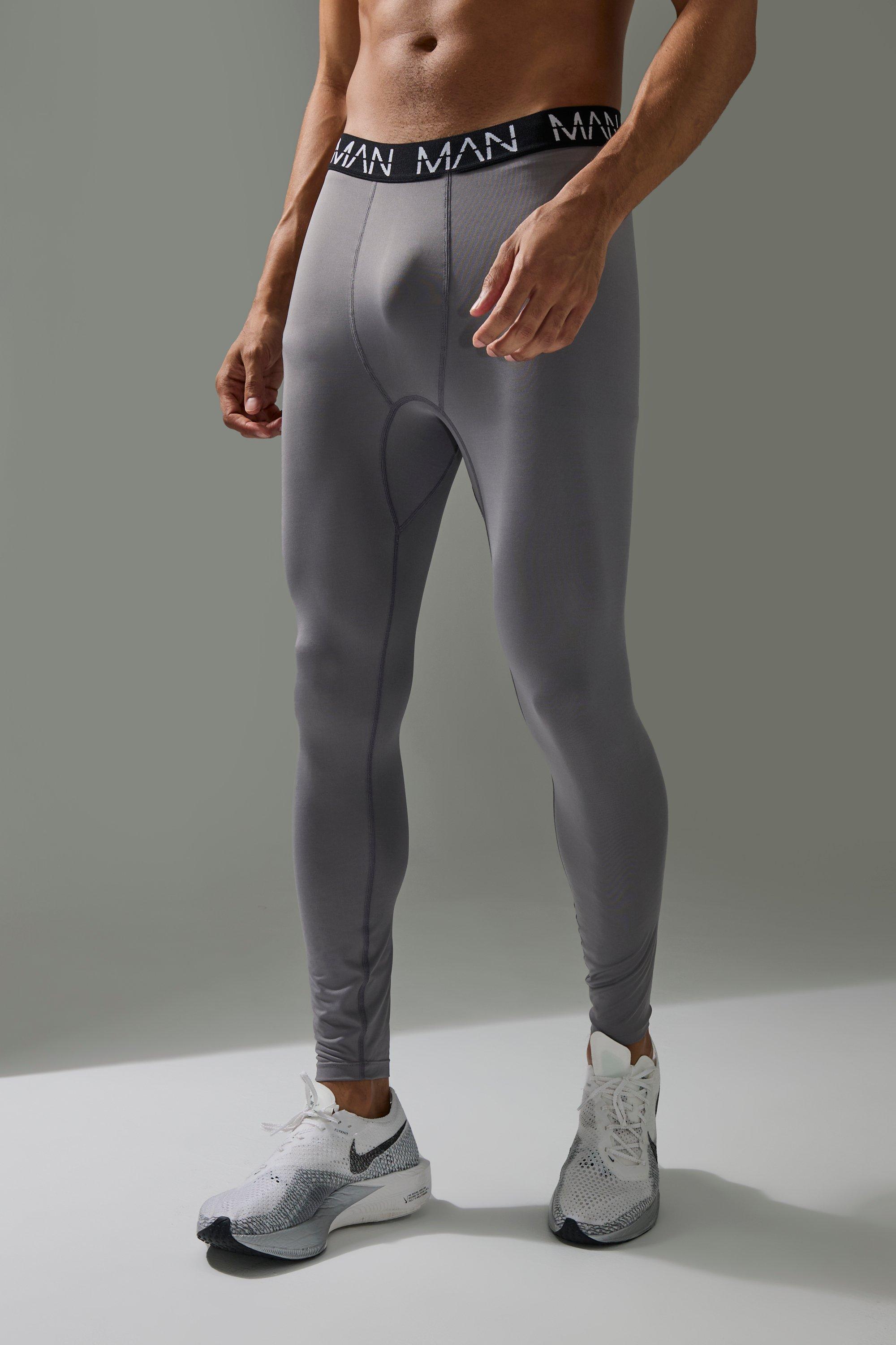 Mens Grey Man Active Base Layer Legging, Grey