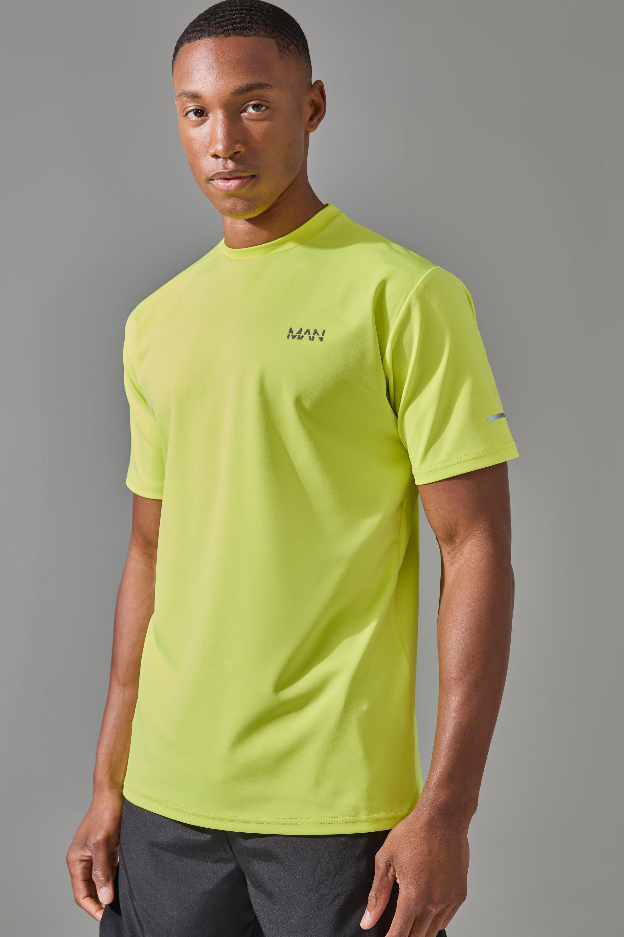 Mens Green Man Active Performance Regular Fit T-shirt, Green