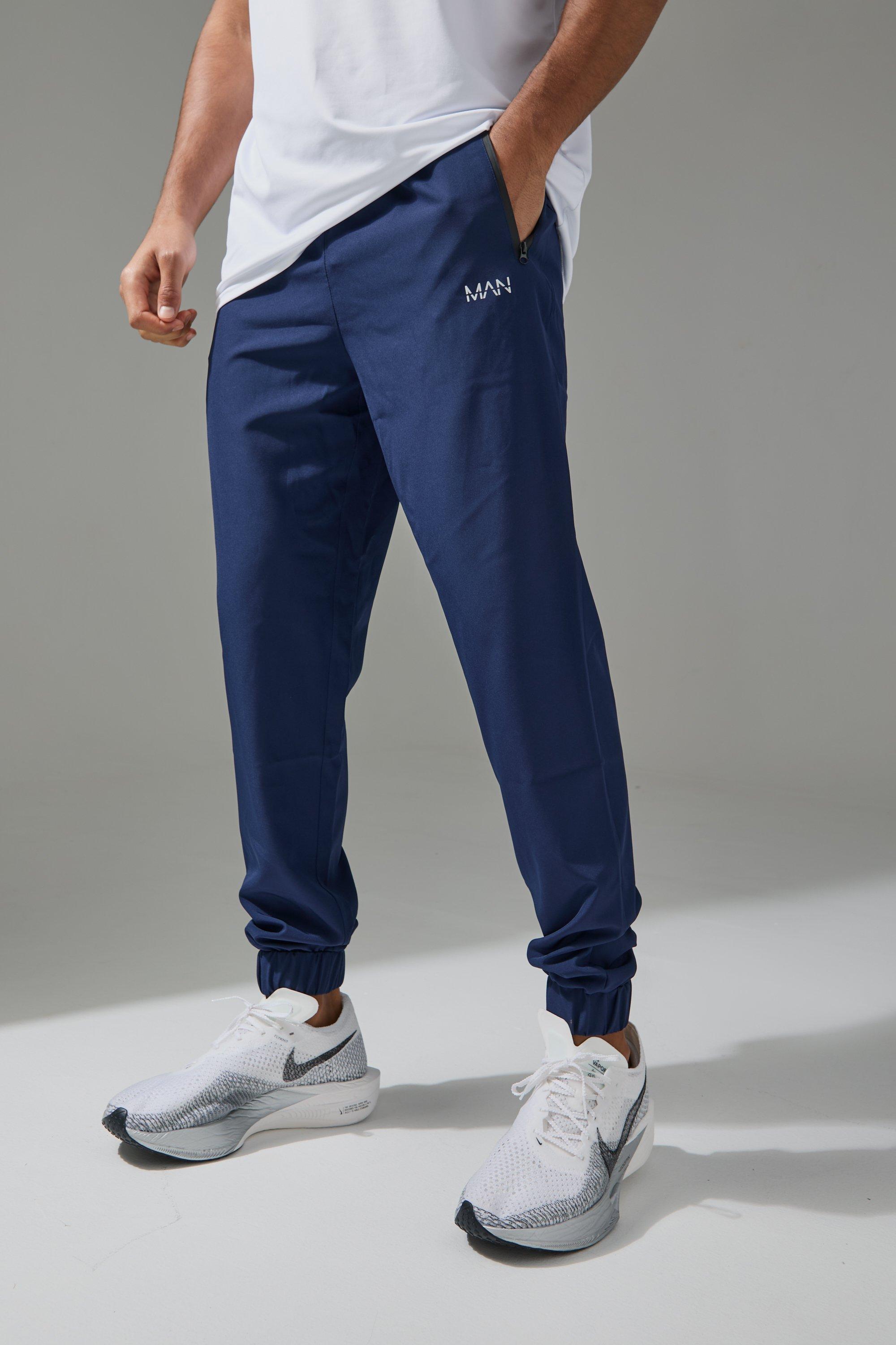 Mens Blue Man Active Gym Tapered Jogger, Blue