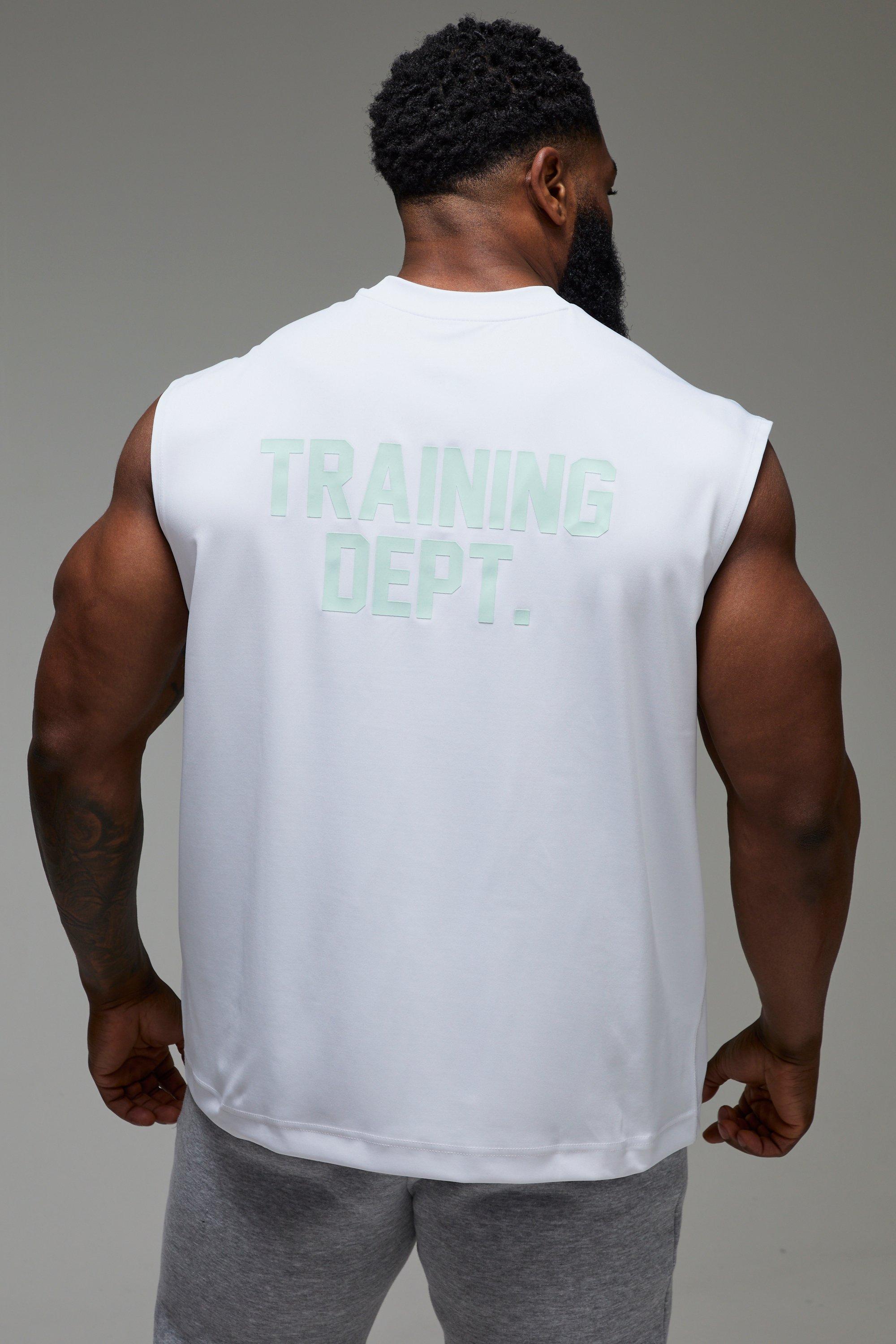 Mens White Training Dept Oversized Performance vest, White