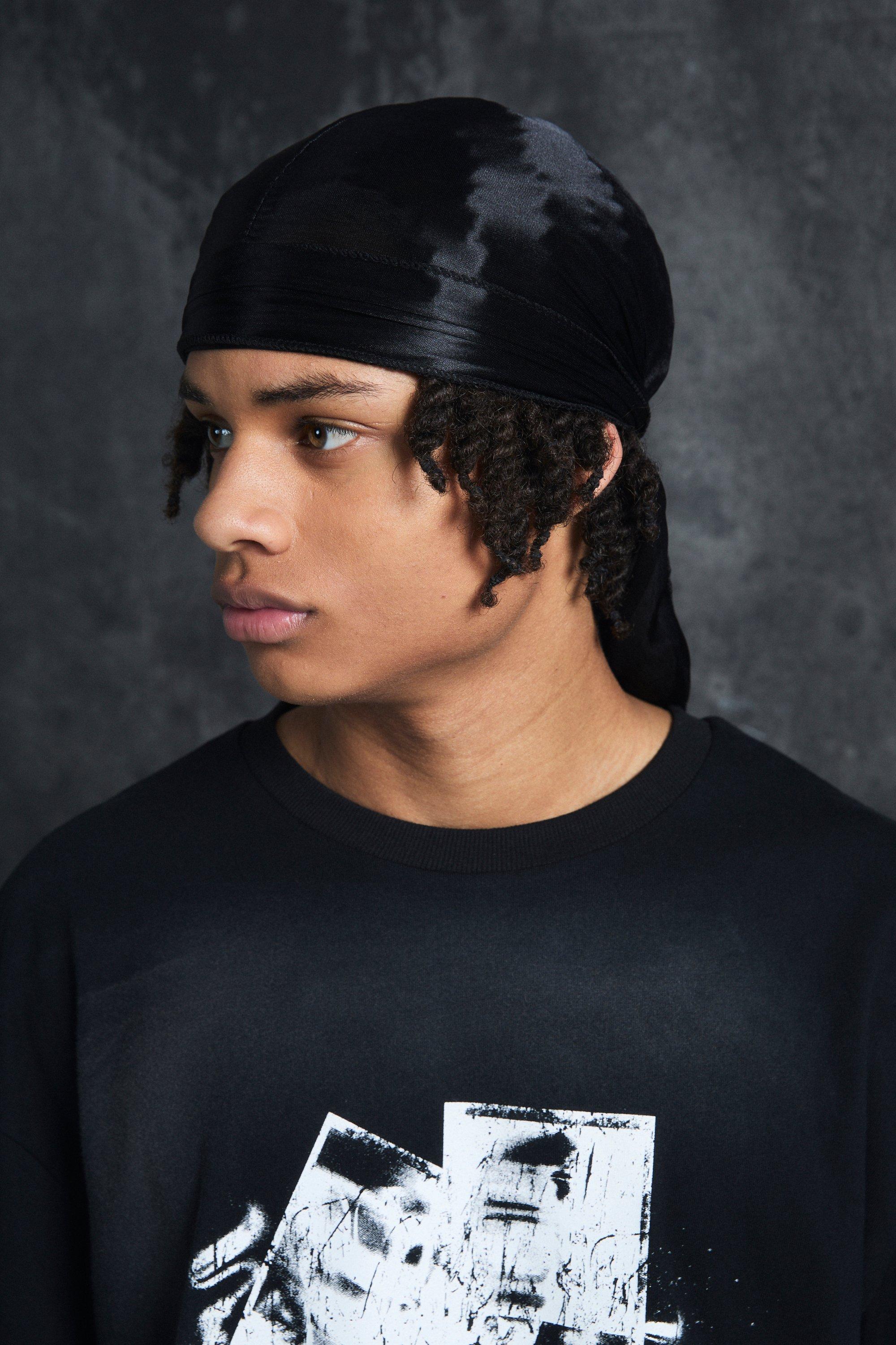 Mens Trippie Redd Satin Durag In Black, Black