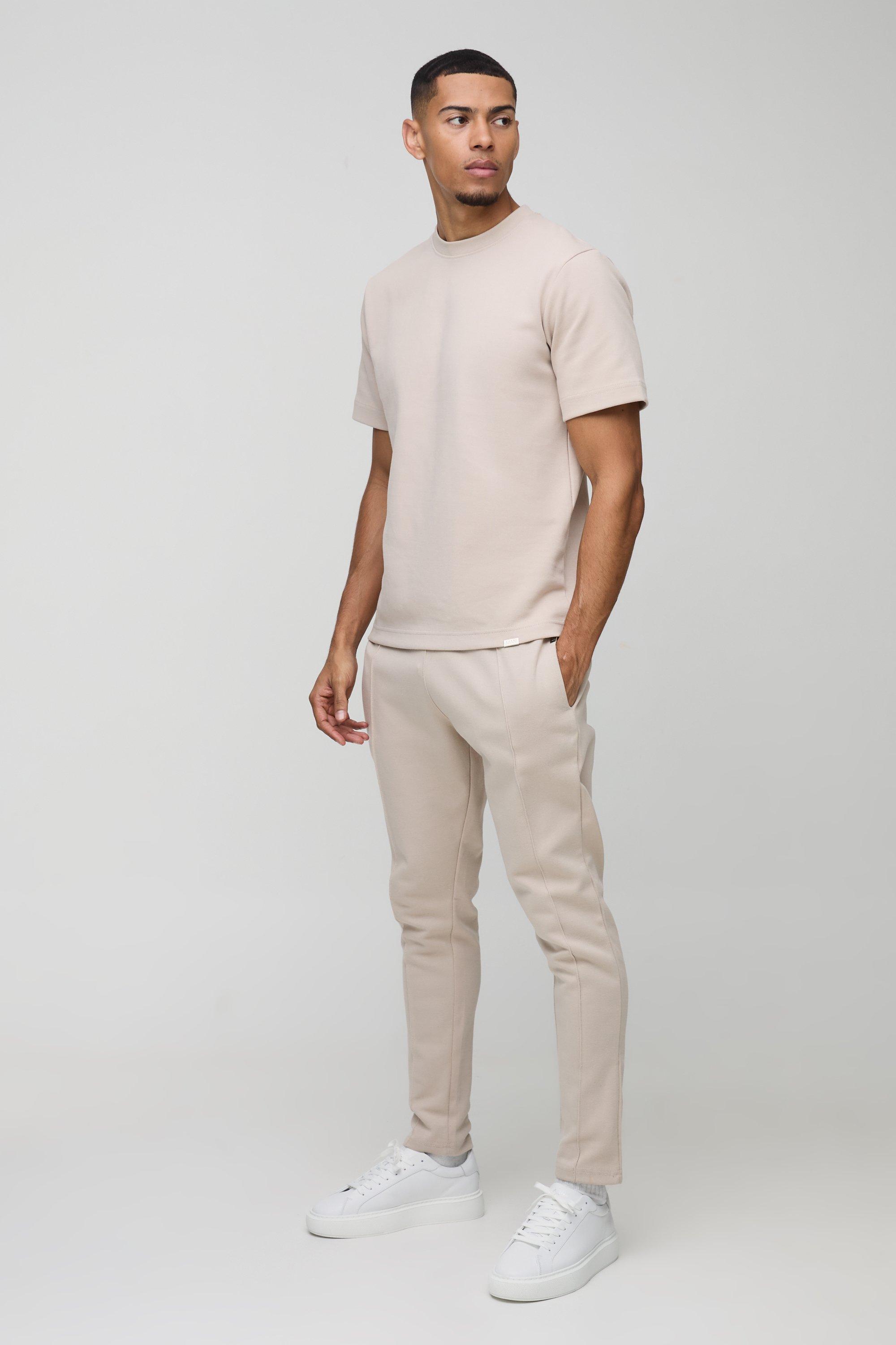 Set T-shirt Regular Fit & pantaloni tuta 1, Beige