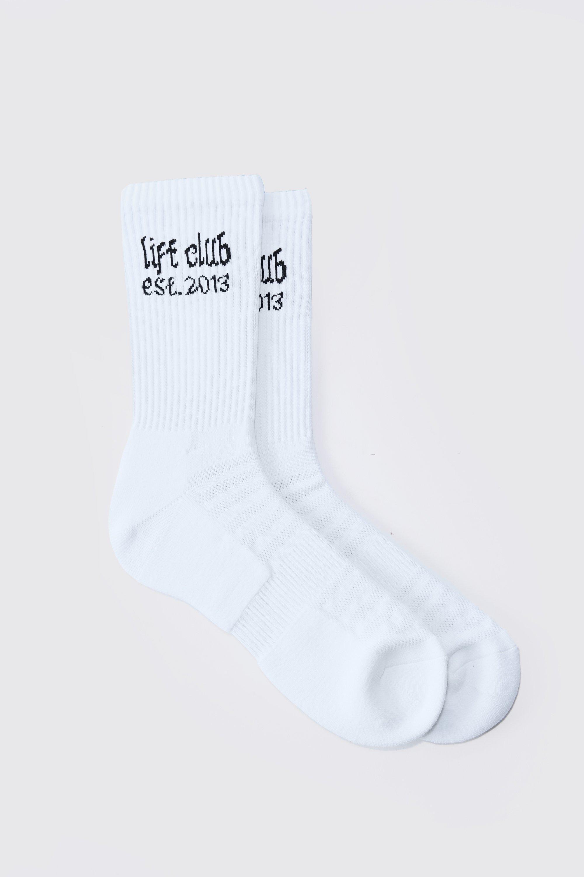 Calzini Man Active Lift Club Crew, Bianco