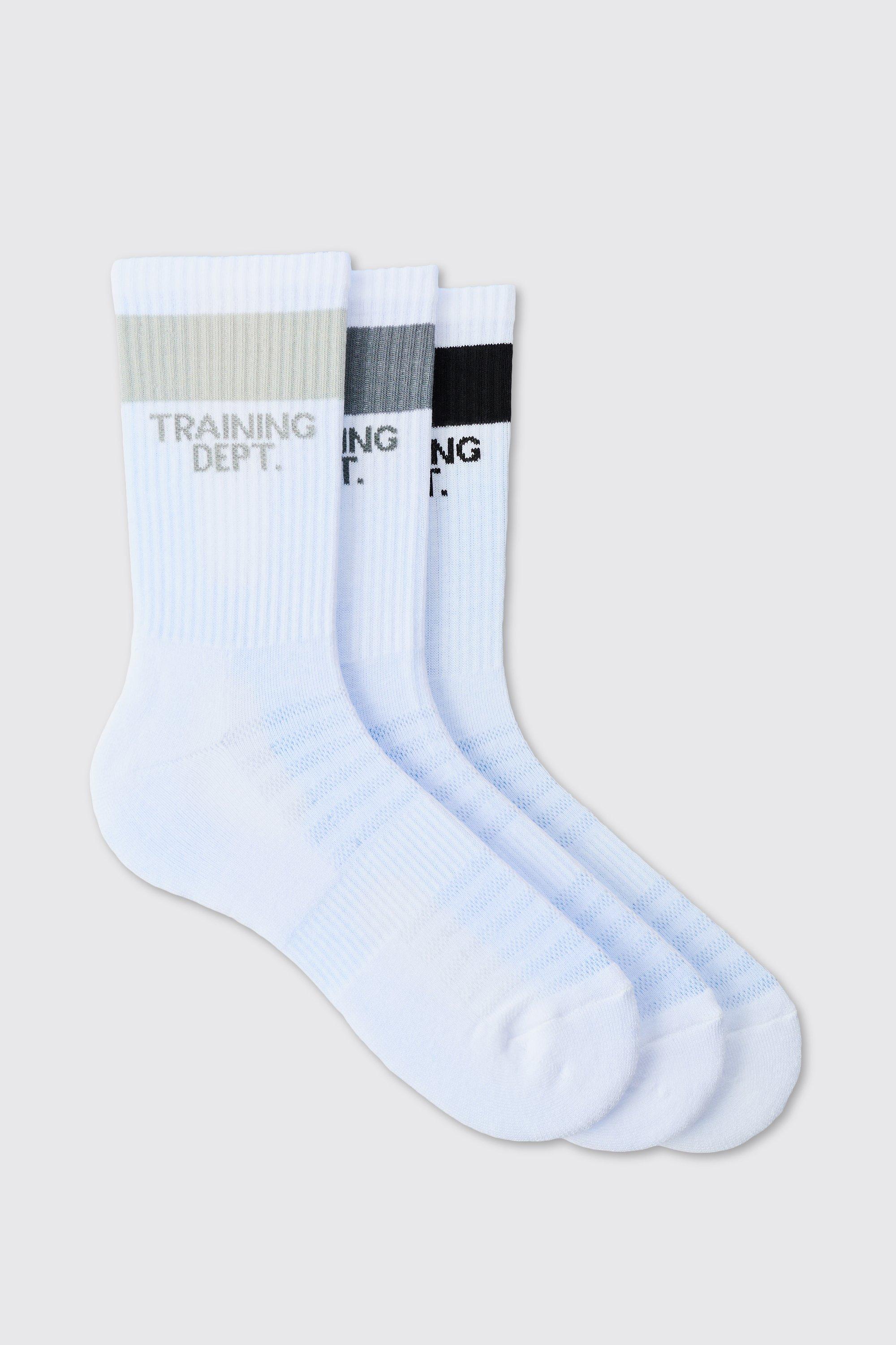 Mens Multi Man Active Training Dept Cushioned Crew 3 Pack Socks, Multi