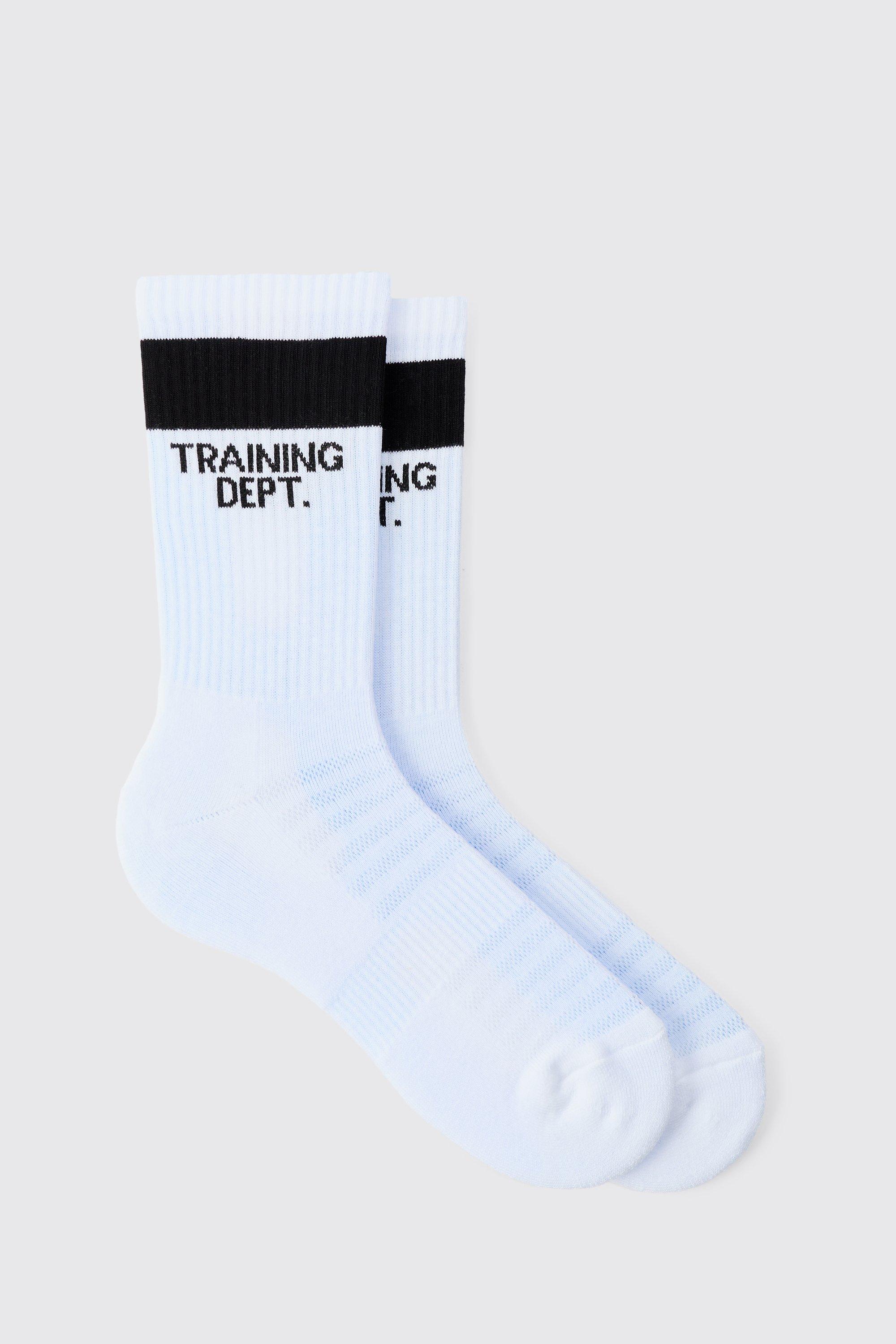 Active Training Dept Cushioned Crew Socks, Bianco