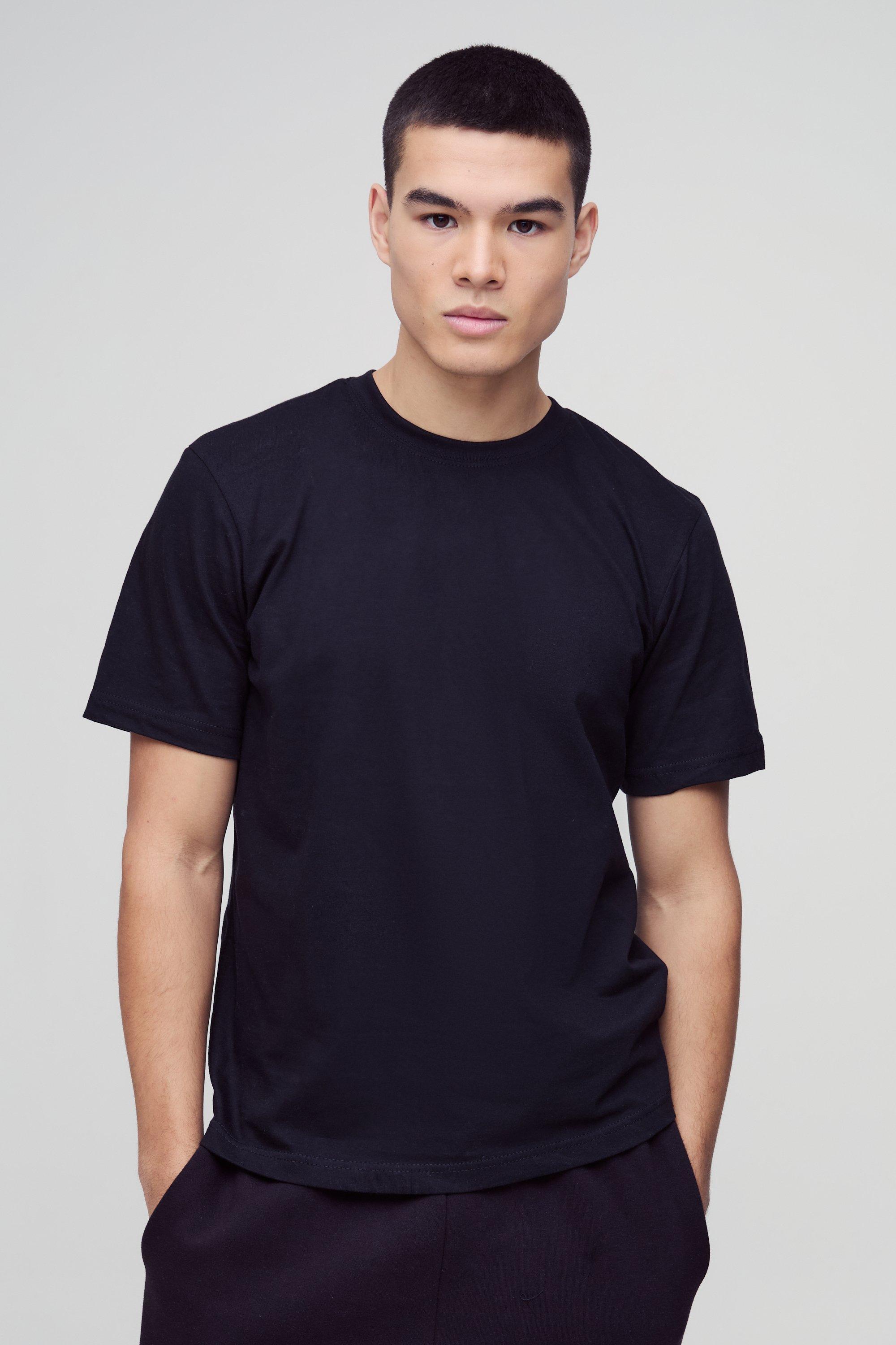Image of T-shirt Basic a girocollo, Nero