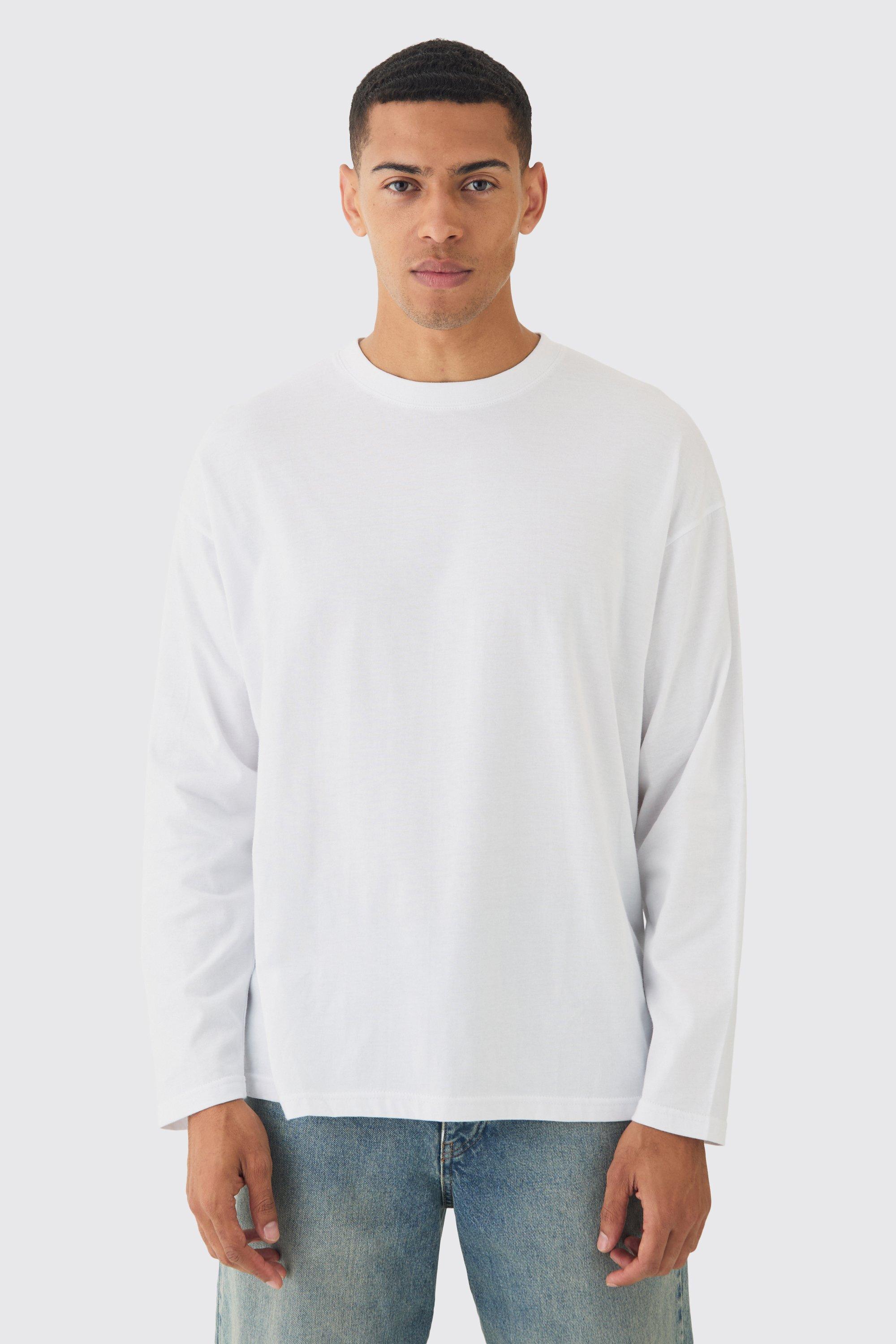 T-shirt oversize a maniche lunghe, Bianco