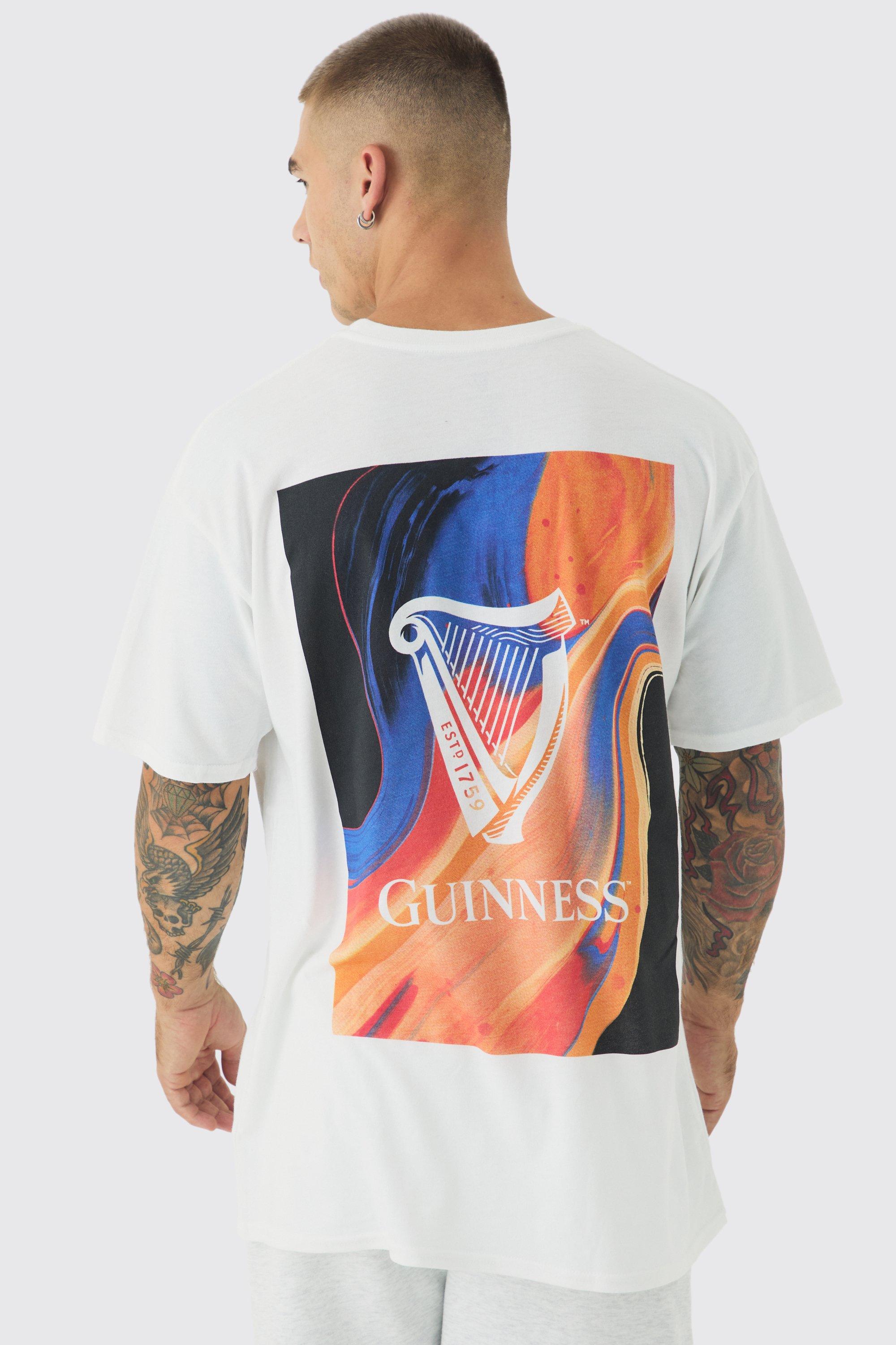 T-shirt oversize ufficiale con stampa Guinness, Bianco