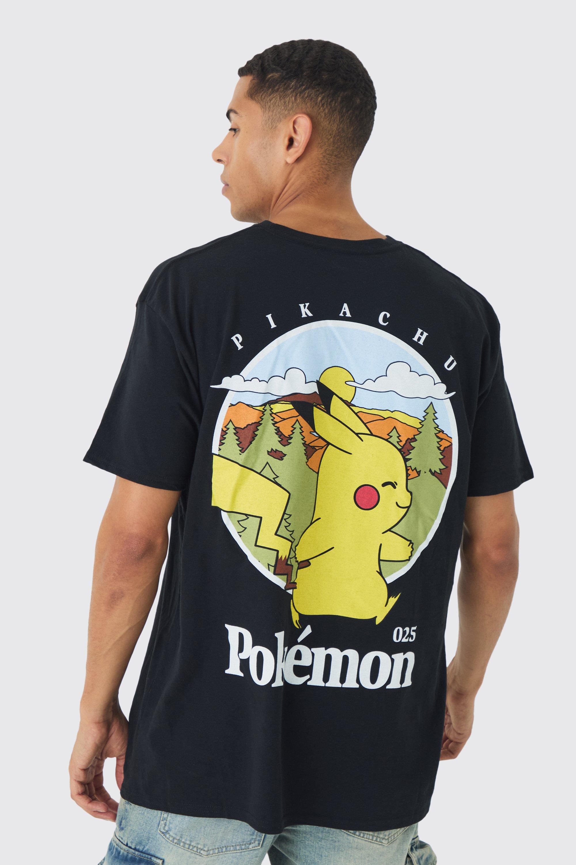 T-shirt oversize ufficiale con stampa Pokemon Scenic, Nero