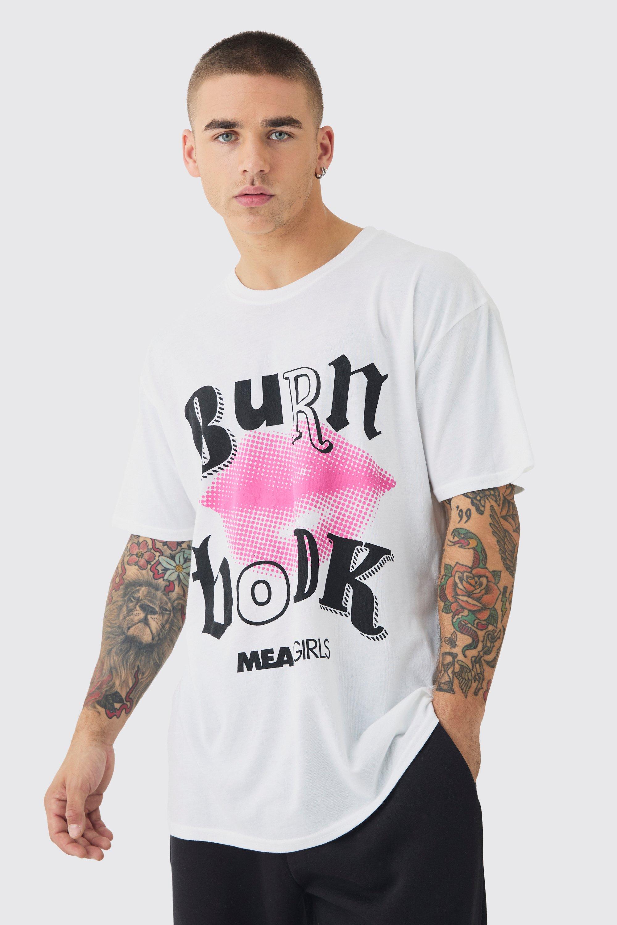 T-shirt oversize ufficiale con stampa Mean Girls, Bianco