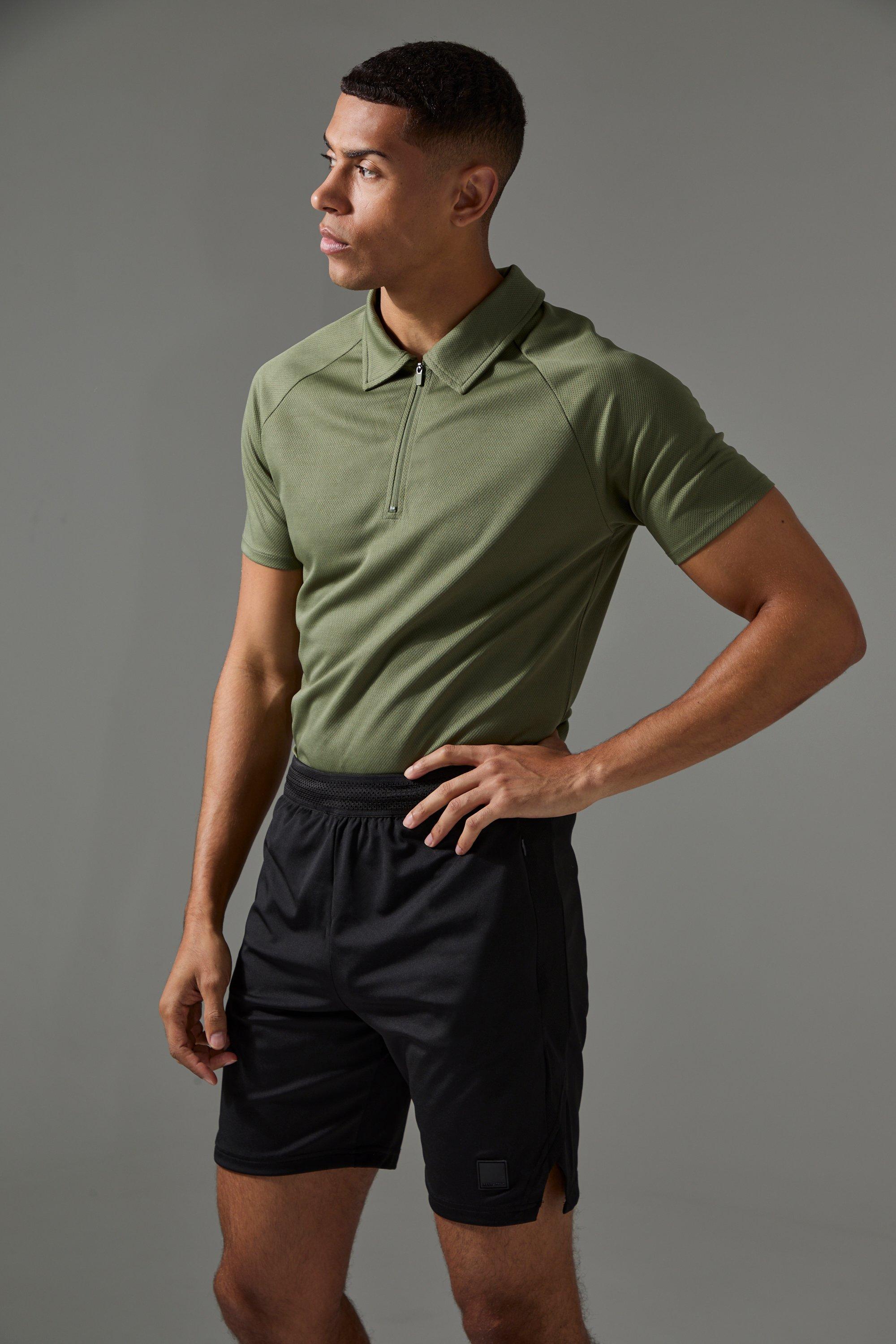 Mens Green Man Active Golf Polo, Green