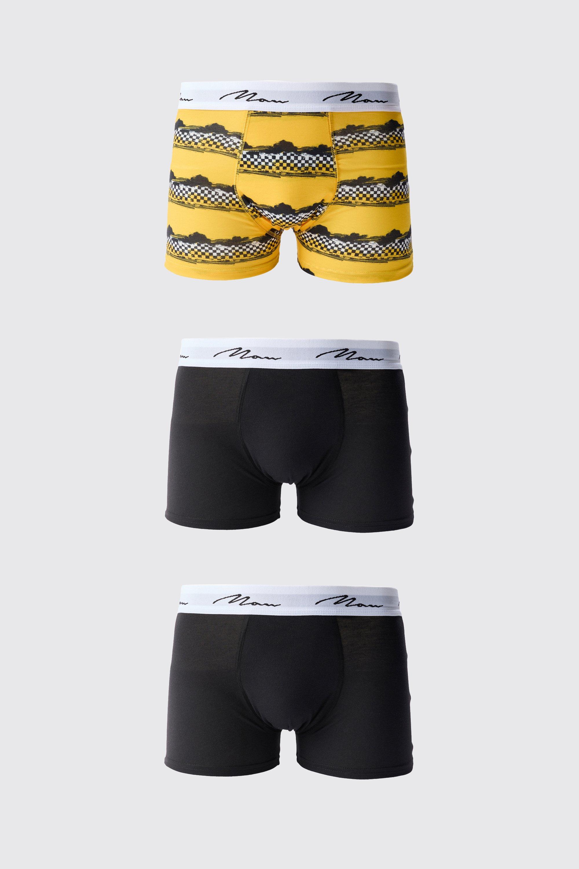 Boxer con stampa Man Moto - set di 3 paia, Giallo