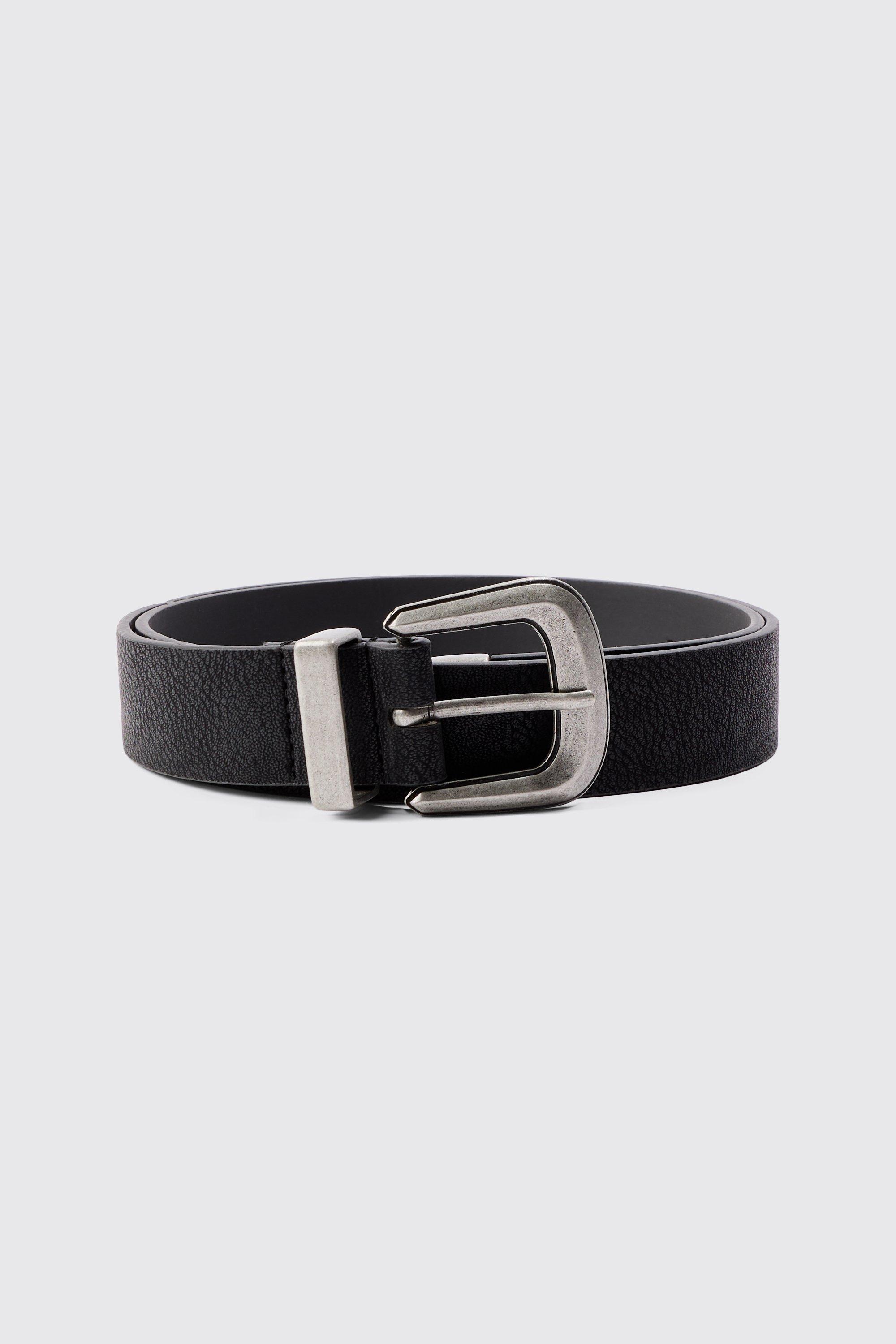 Mens Black Western Buckle Belt, Black