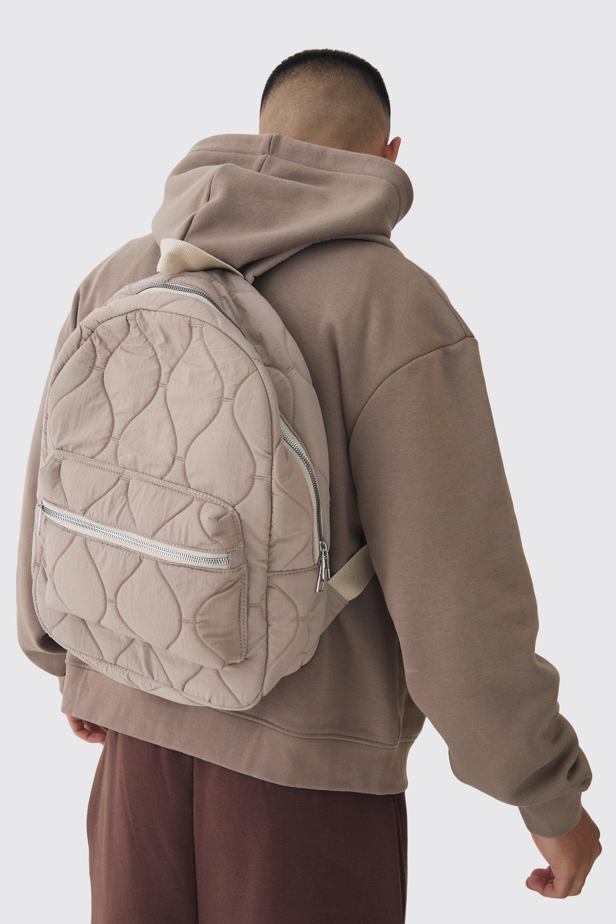 Mens Cream Onion Quilt Rucksack, Cream