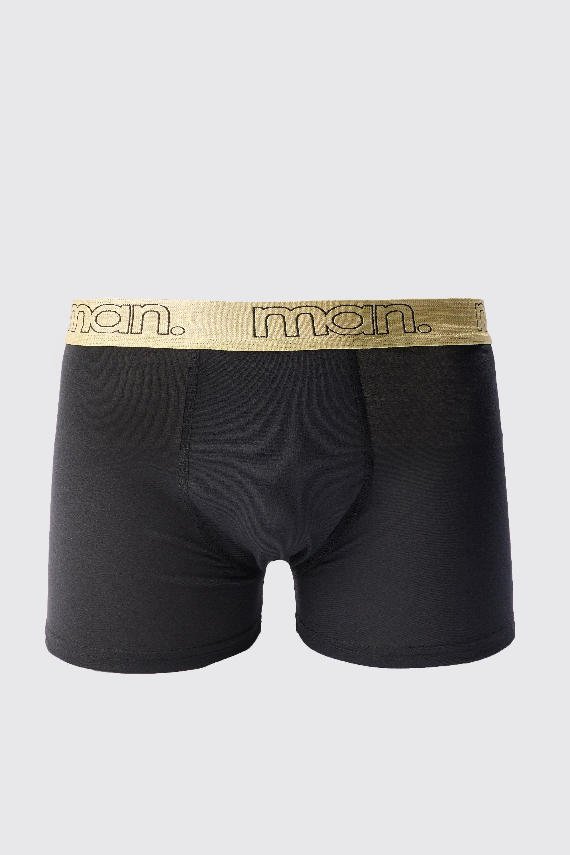 Boxer Man Gold con fascia in vita, Nero