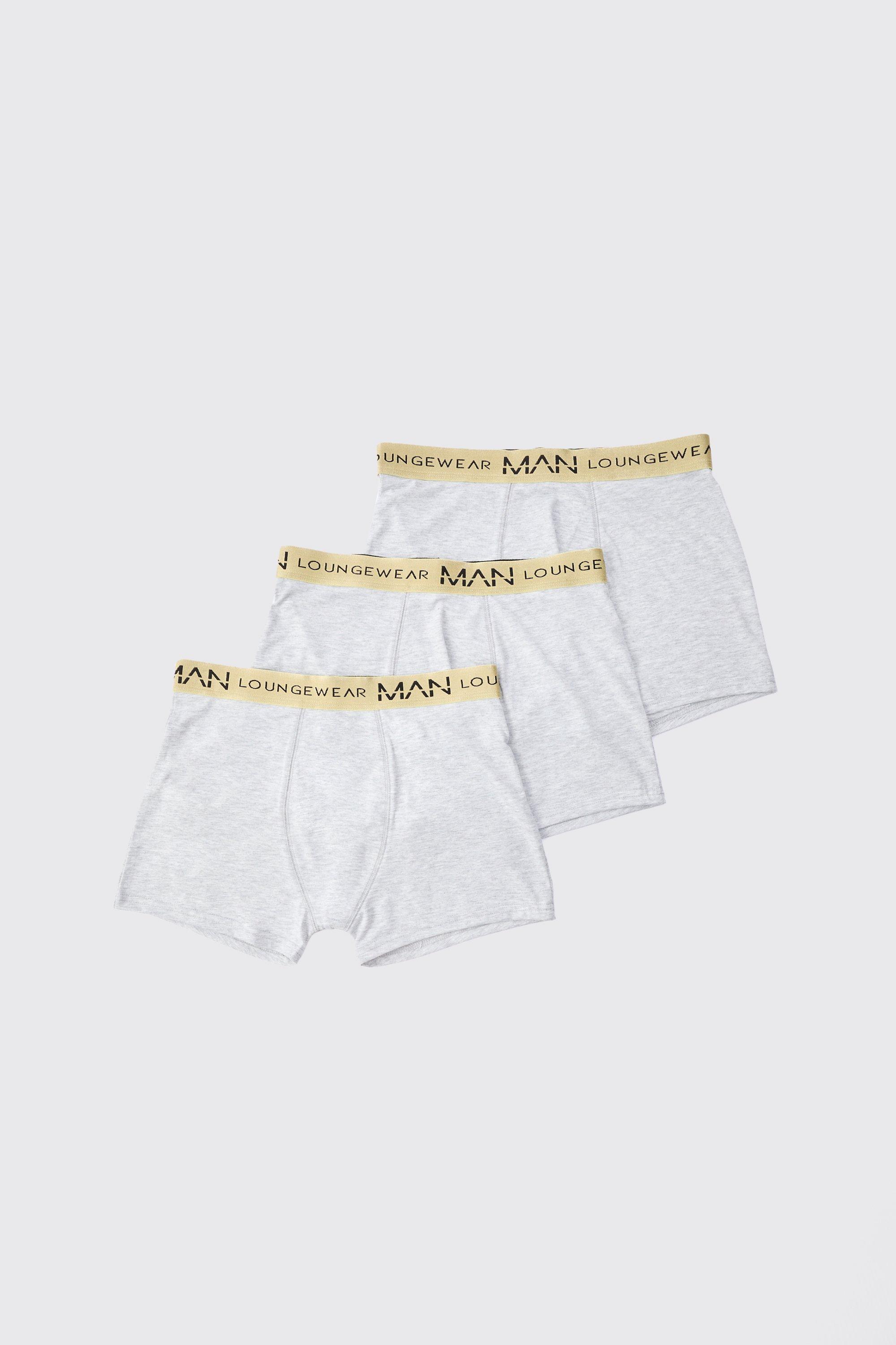 Boxer Man Gold con fascia in vita - set di 3 paia, Grigio