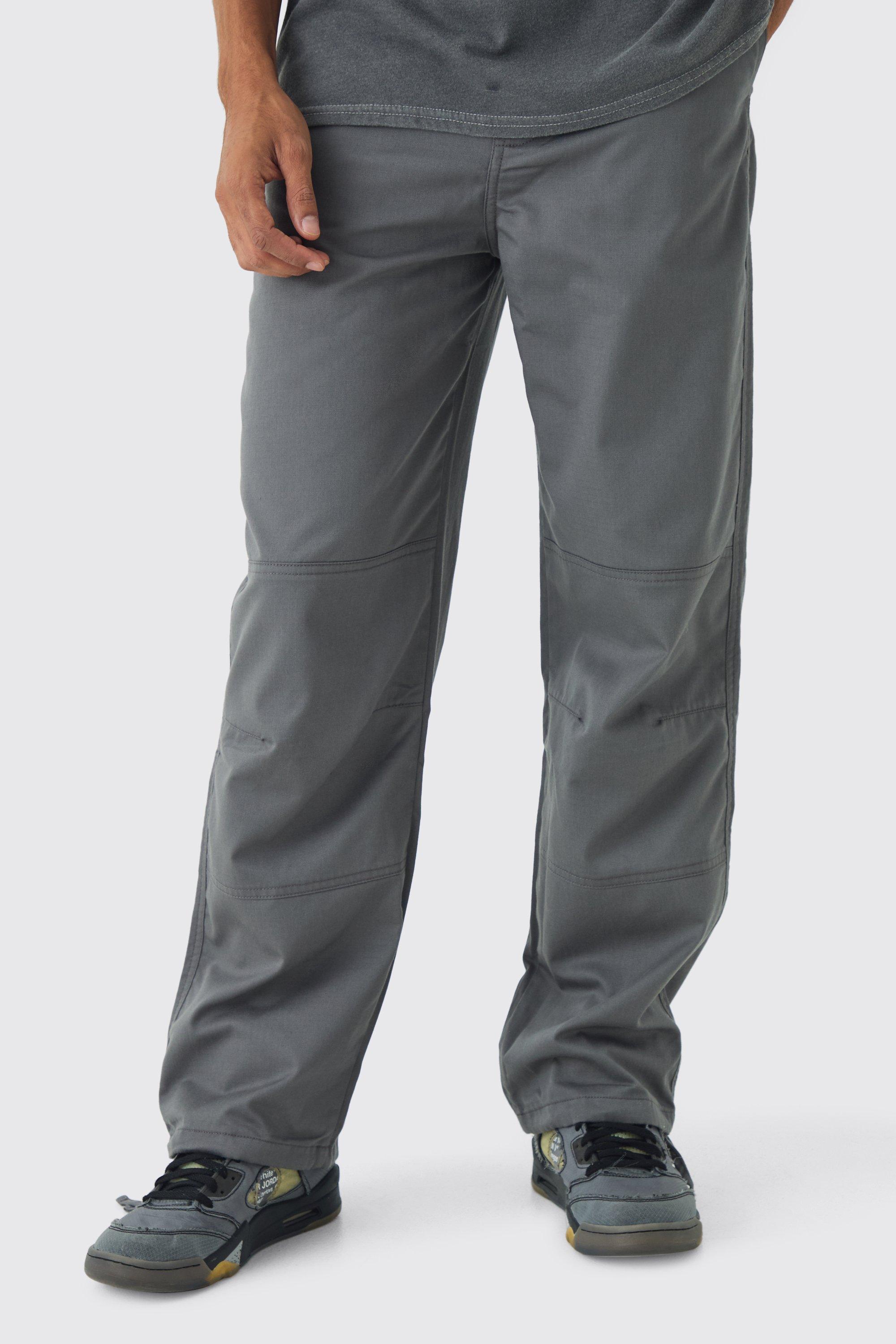 Pantaloni rilassati in nylon ripstop con trama, Grigio