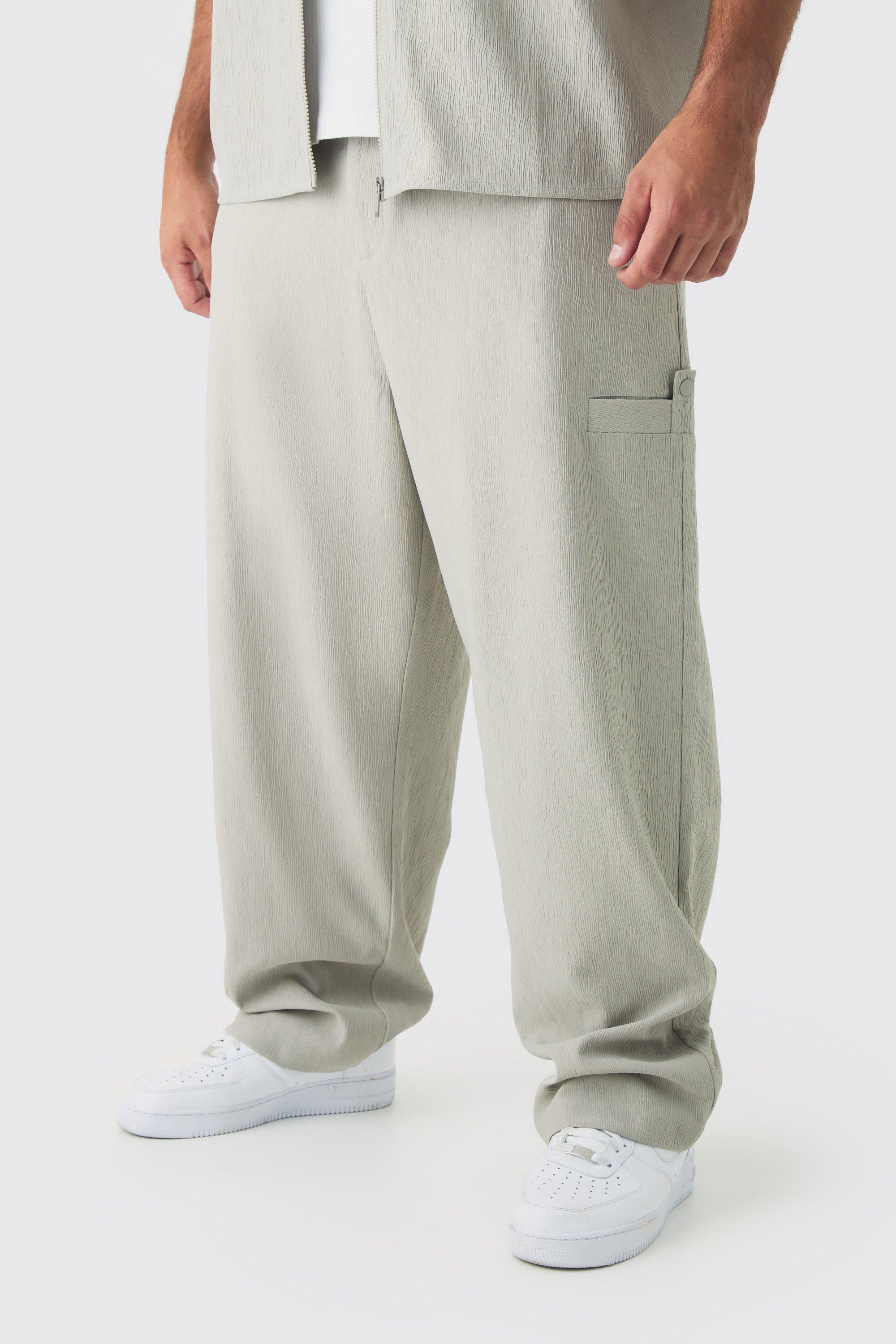 Pantaloni sartoriali Plus Size con trama, Grigio