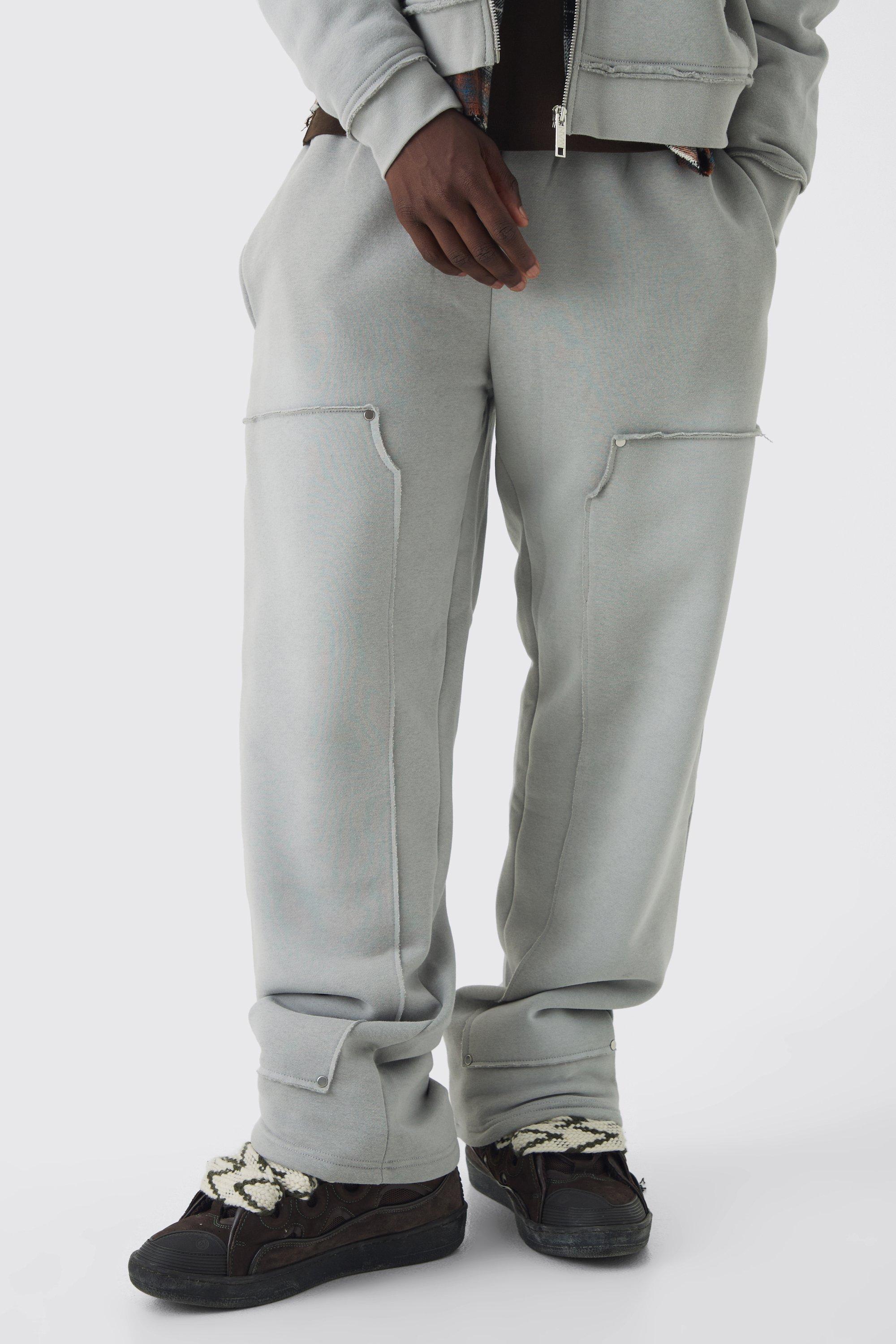 Pantaloni tuta rilassati stile Carpenter con applique e smagliature sul retro, Grigio