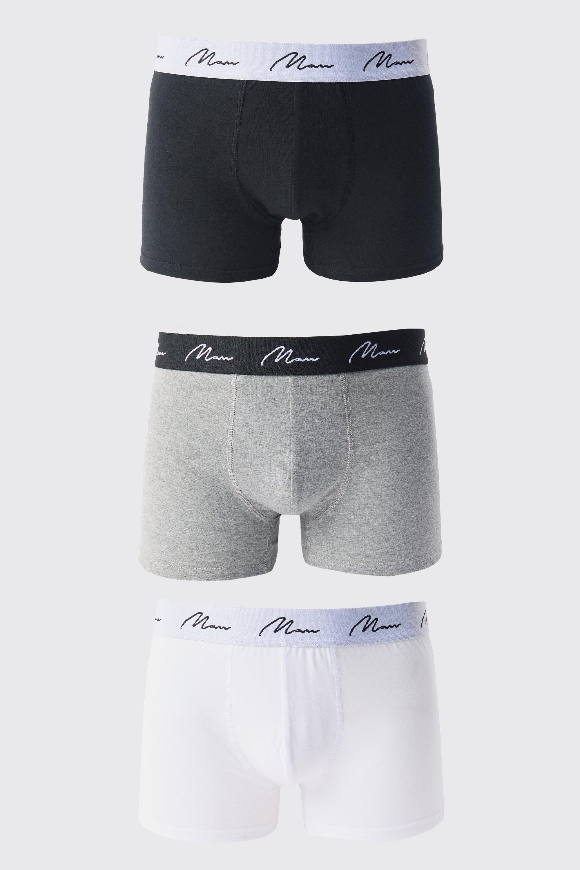 Mens Multi 3 Pack Man Signature Mixed Colour Trunks, Multi